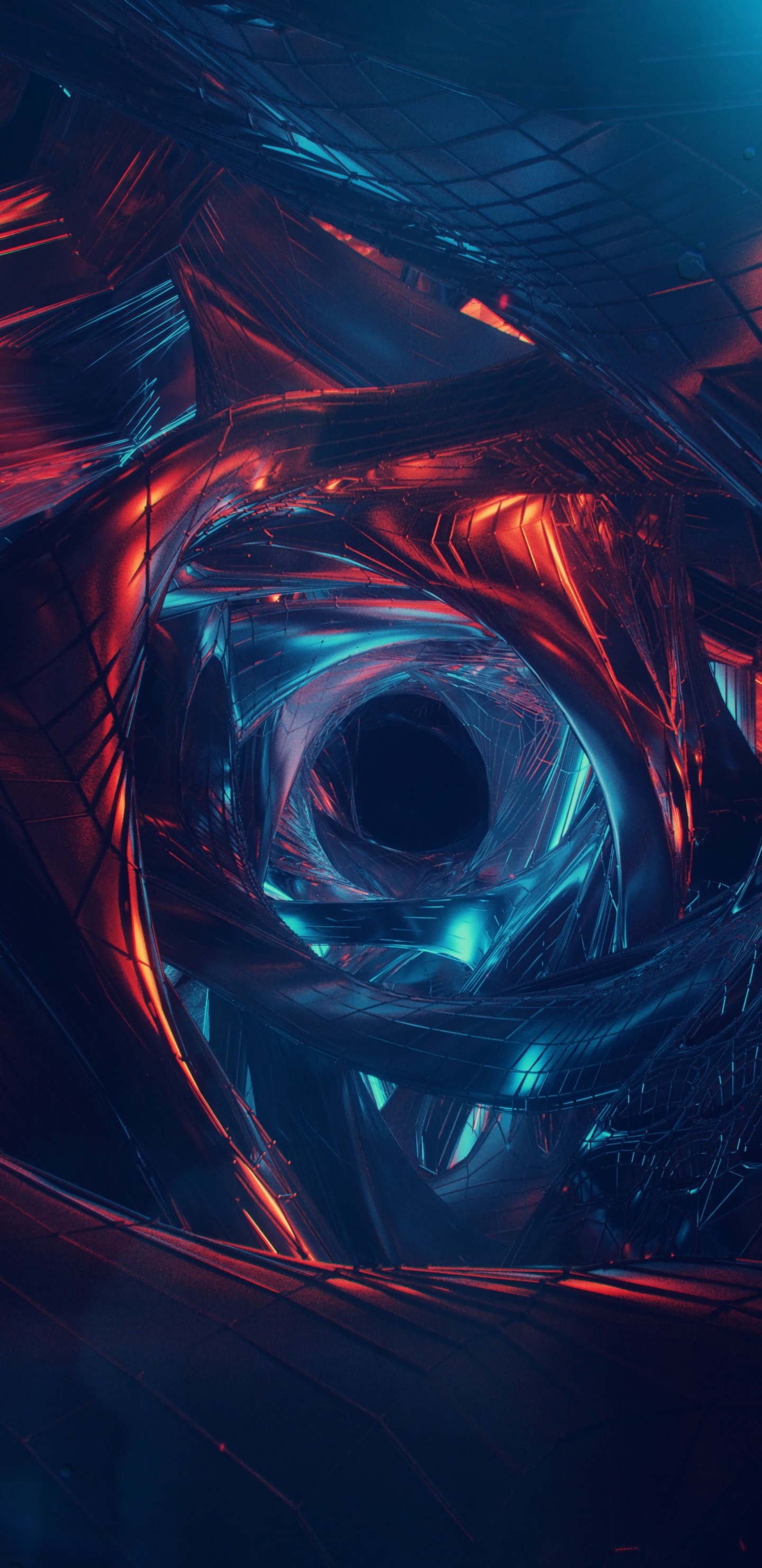 Android, Red, la Pureté de la Couleur, Art Fractal, Graphique. Wallpaper in 1440x2960 Resolution