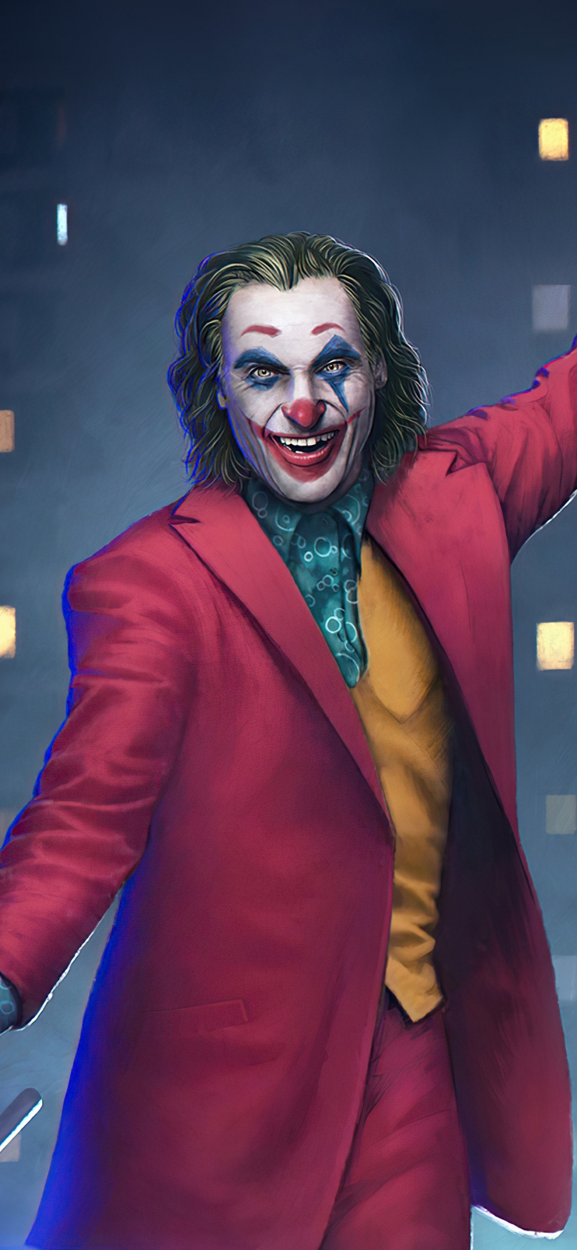 Joaquin Phoenix, Arturo Mancha, Arte, Sonrisa, Gesto. Wallpaper in 1125x2436 Resolution