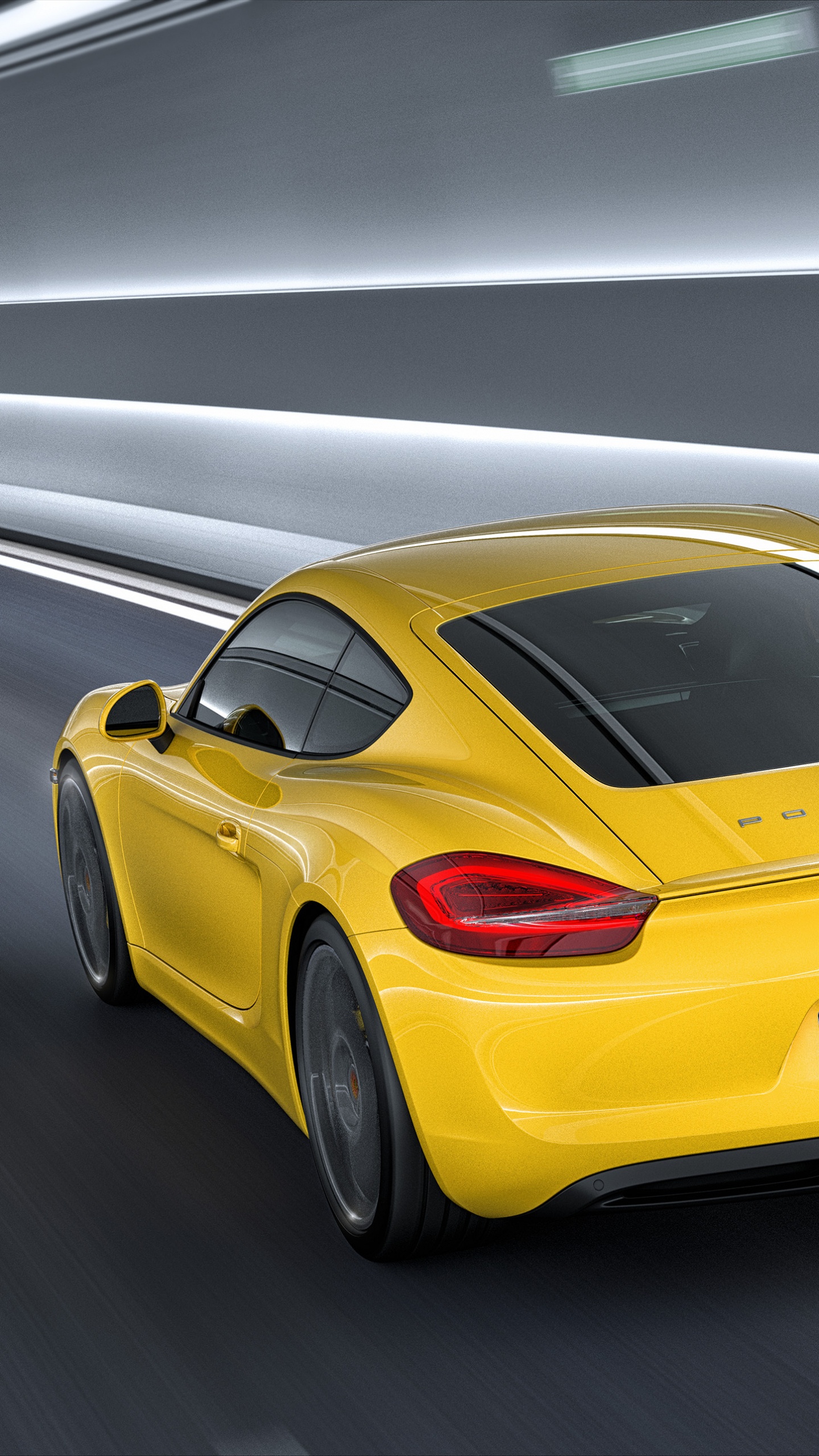 Gelber Porsche 911 Unterwegs. Wallpaper in 1440x2560 Resolution