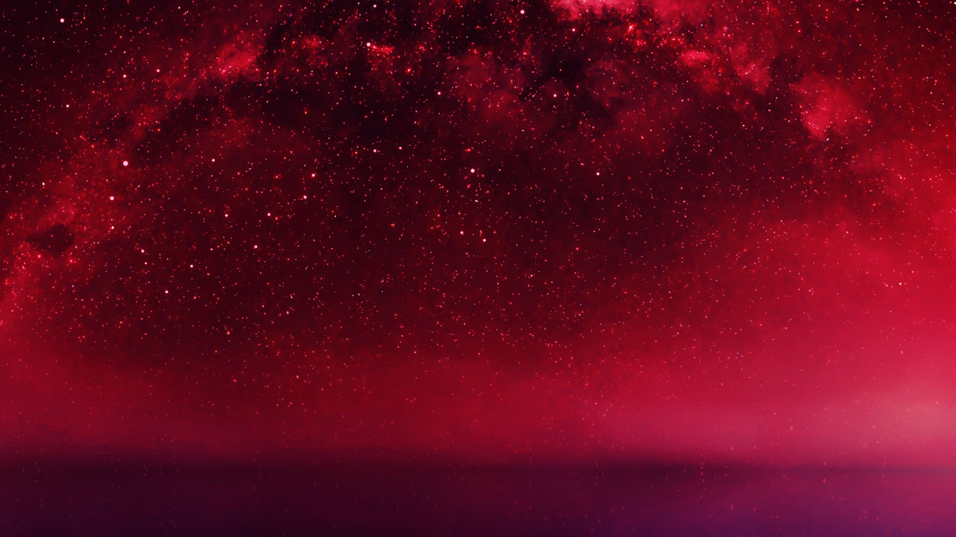 Nuit Étoilée Rouge et Noire. Wallpaper in 1366x768 Resolution