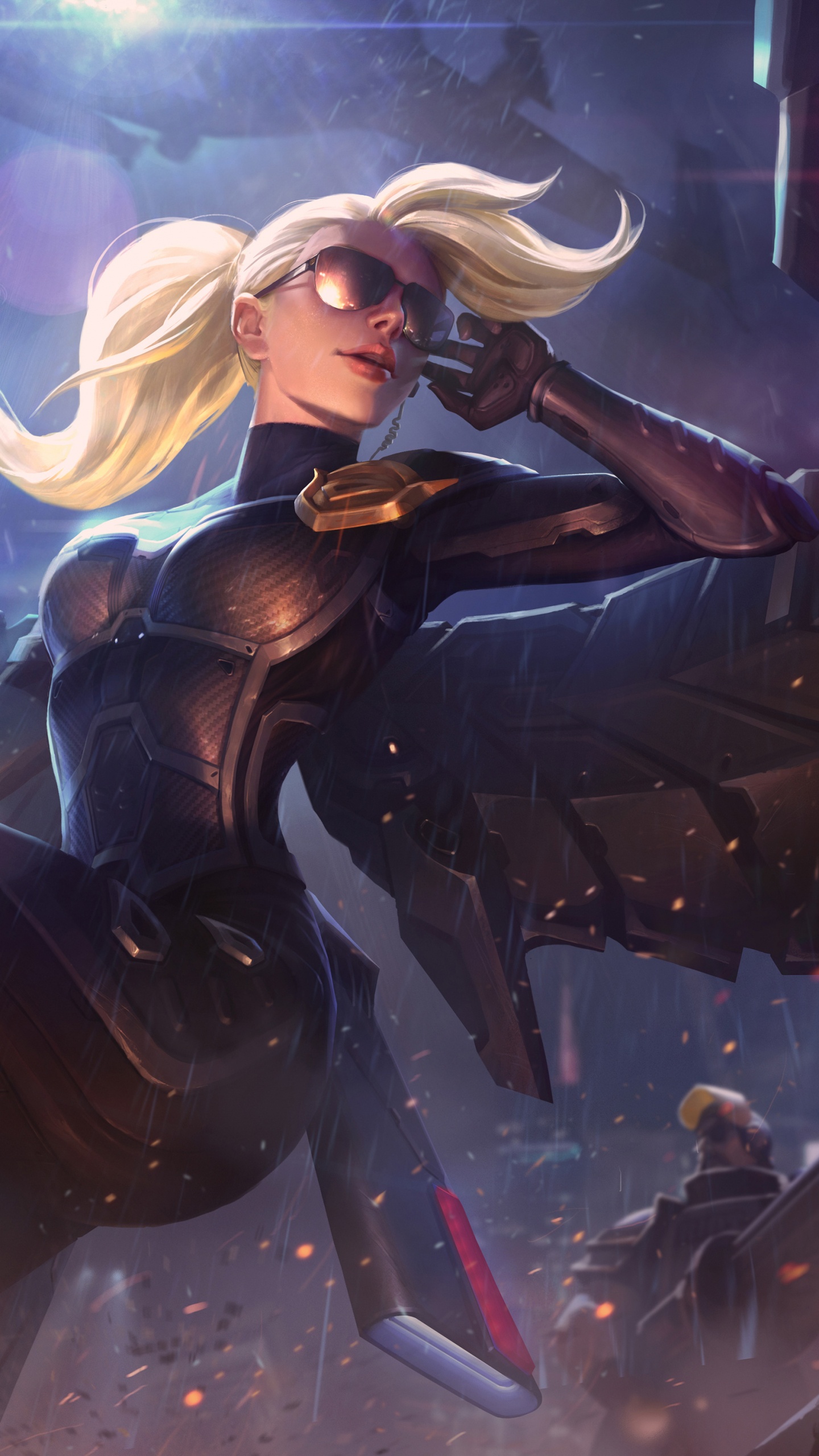 Illustration, Anime, Frau Krieger, Lange Haare, Riot Games. Wallpaper in 1440x2560 Resolution