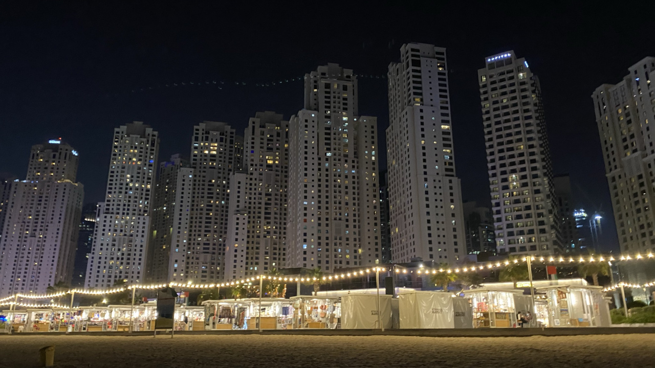 Dubai, Nacht, Tower Block, Metropole, Stadtlandschaften. Wallpaper in 1280x720 Resolution