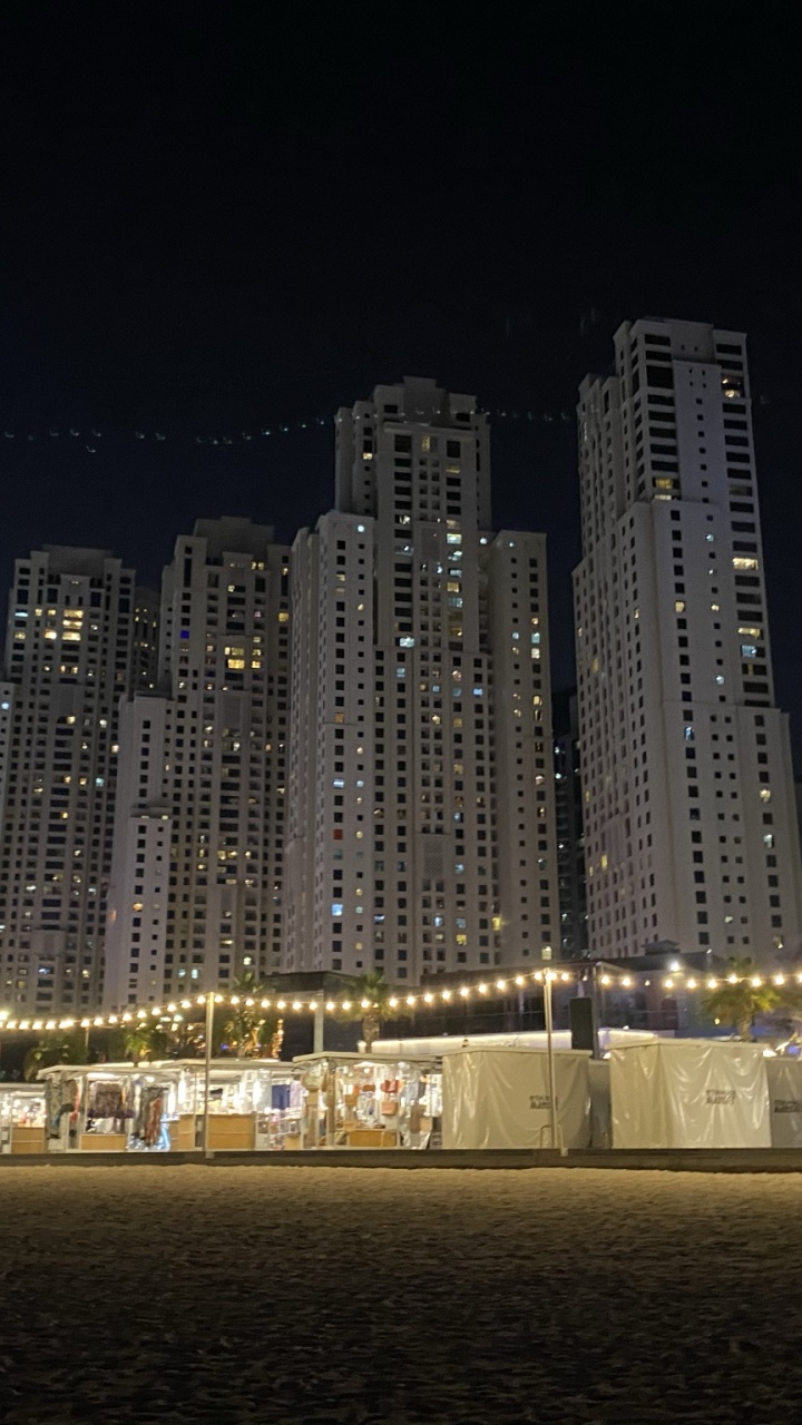 Dubai, Nacht, Tower Block, Metropole, Stadtlandschaften. Wallpaper in 720x1280 Resolution