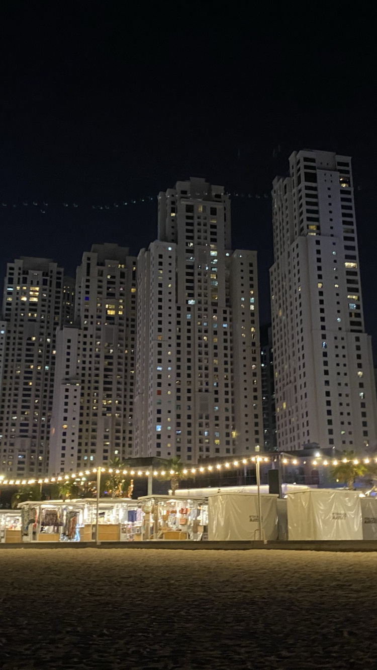 Dubai, Nacht, Tower Block, Metropole, Stadtlandschaften. Wallpaper in 750x1334 Resolution