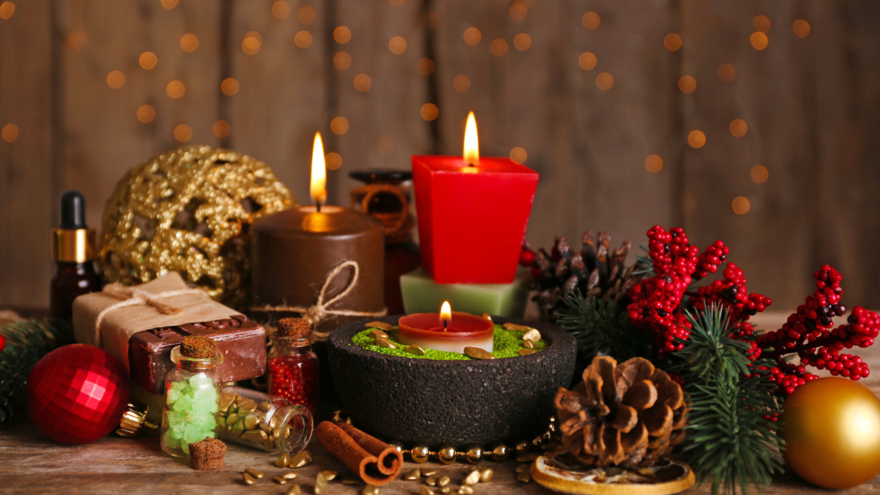 Décoration de Noël, Bougie, Encore de la Vie, Éclairage, Arbre de Noël. Wallpaper in 1280x720 Resolution