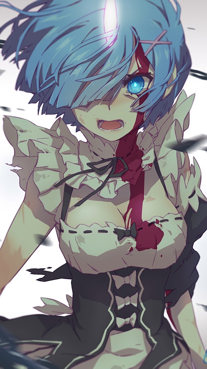 Personnage D'anime Masculin Aux Cheveux Bleus. Wallpaper in 720x1280 Resolution