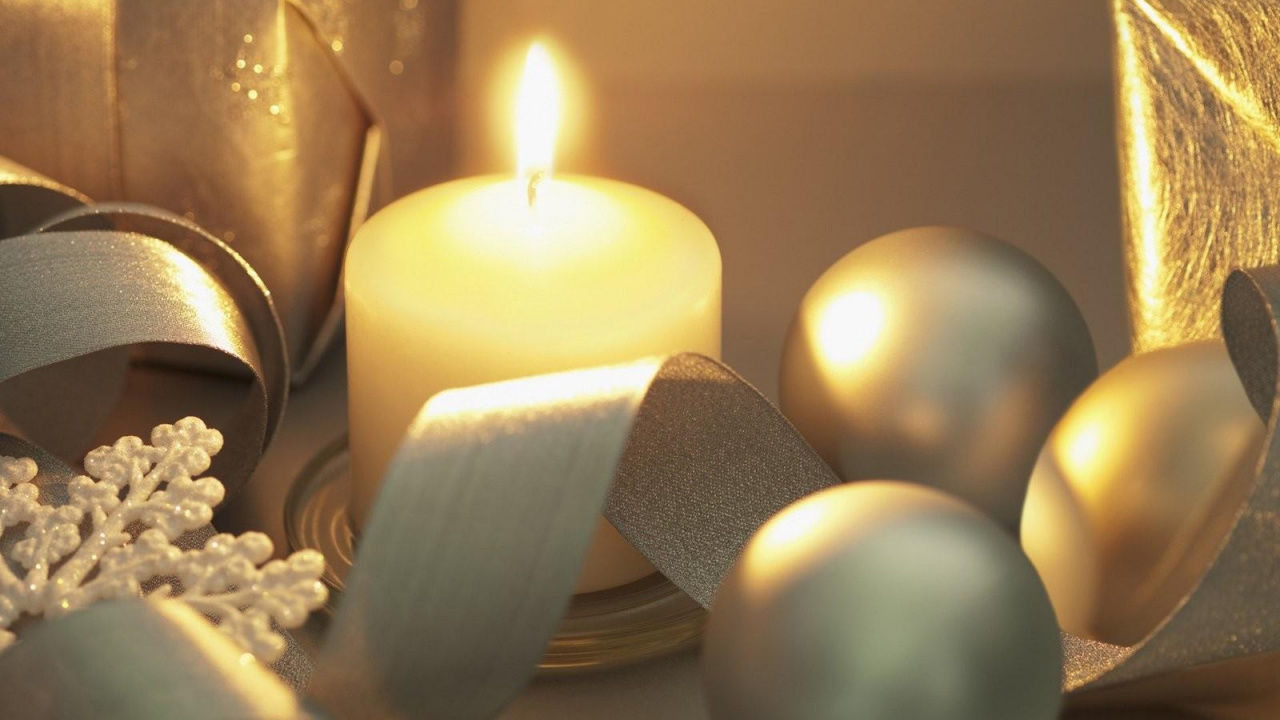 Christmas Day, Holiday, Candle, Lighting, Still Life. Wallpaper in 1280x720 Resolution