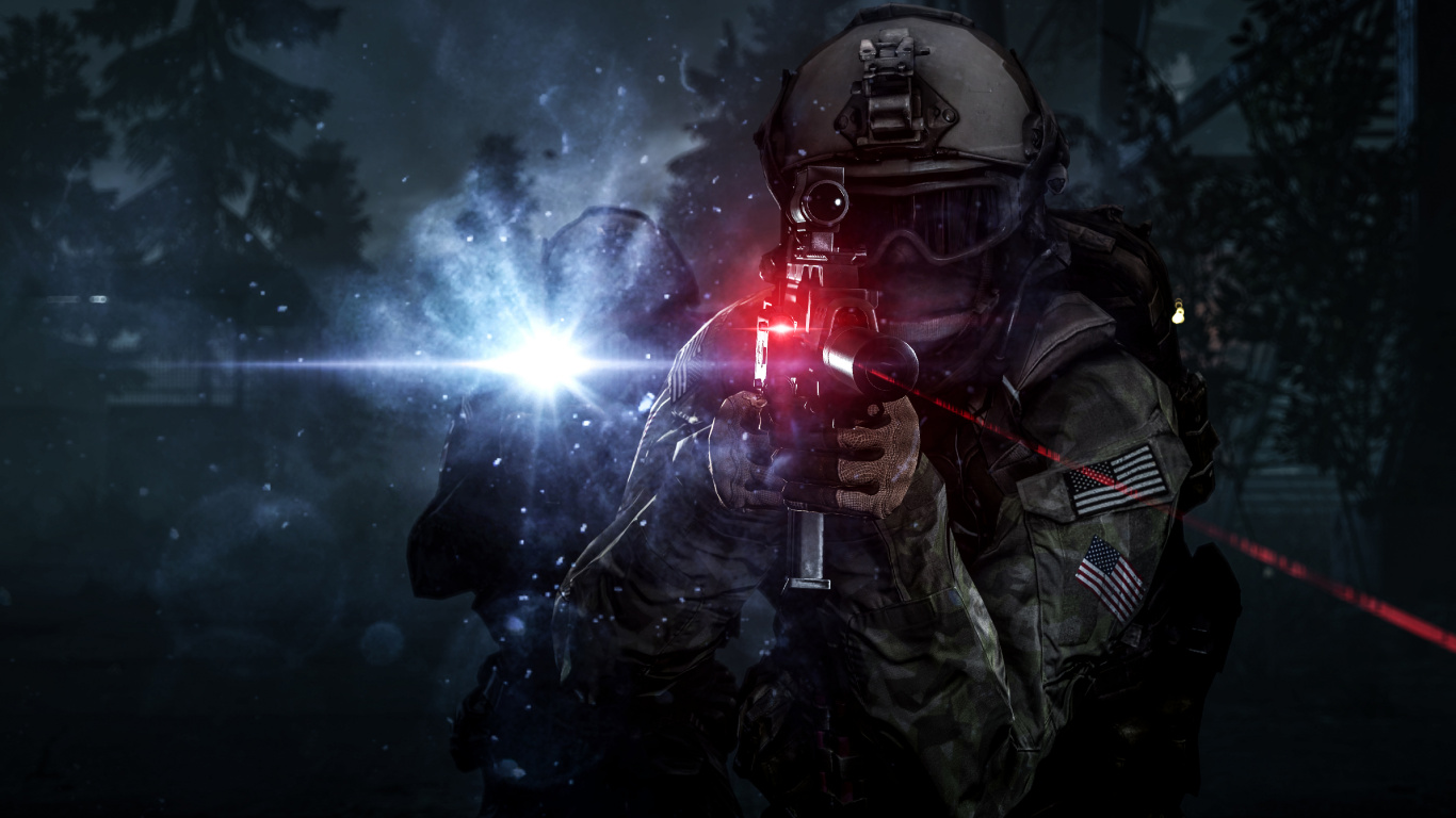 pc Game, Darkness, Space, Android, Battlefield 4. Wallpaper in 1366x768 Resolution