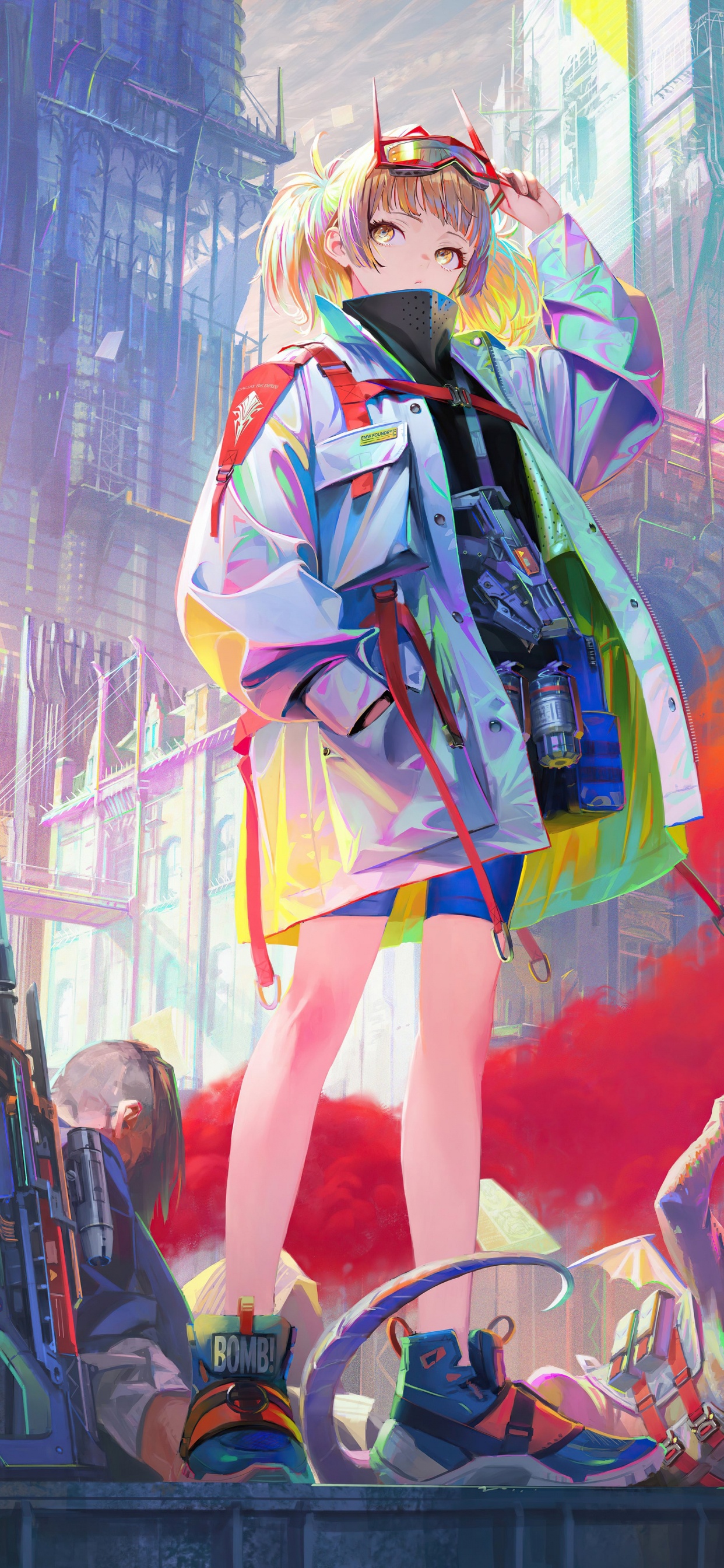 Anime-Banner, Anime, Ärmel, Fan-Kunst, Kawaii. Wallpaper in 1242x2688 Resolution