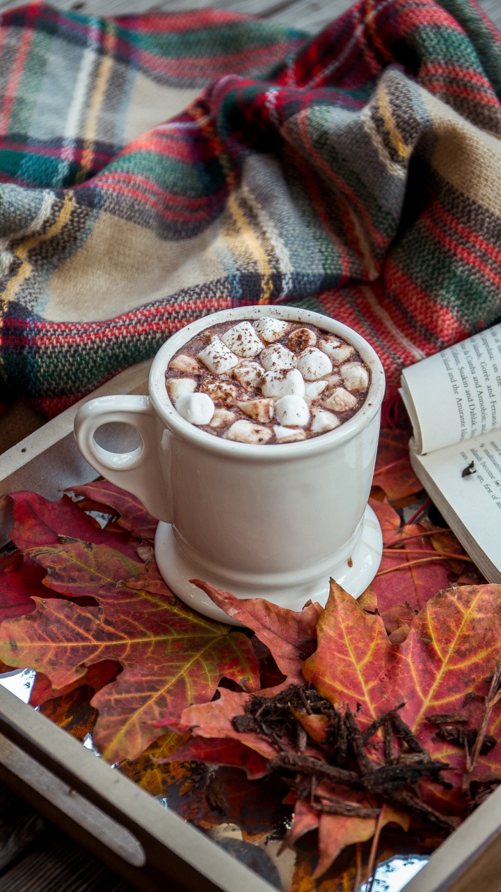 White Ceramic Mug on Brown Wooden Tray. Wallpaper in 720x1280 Resolution