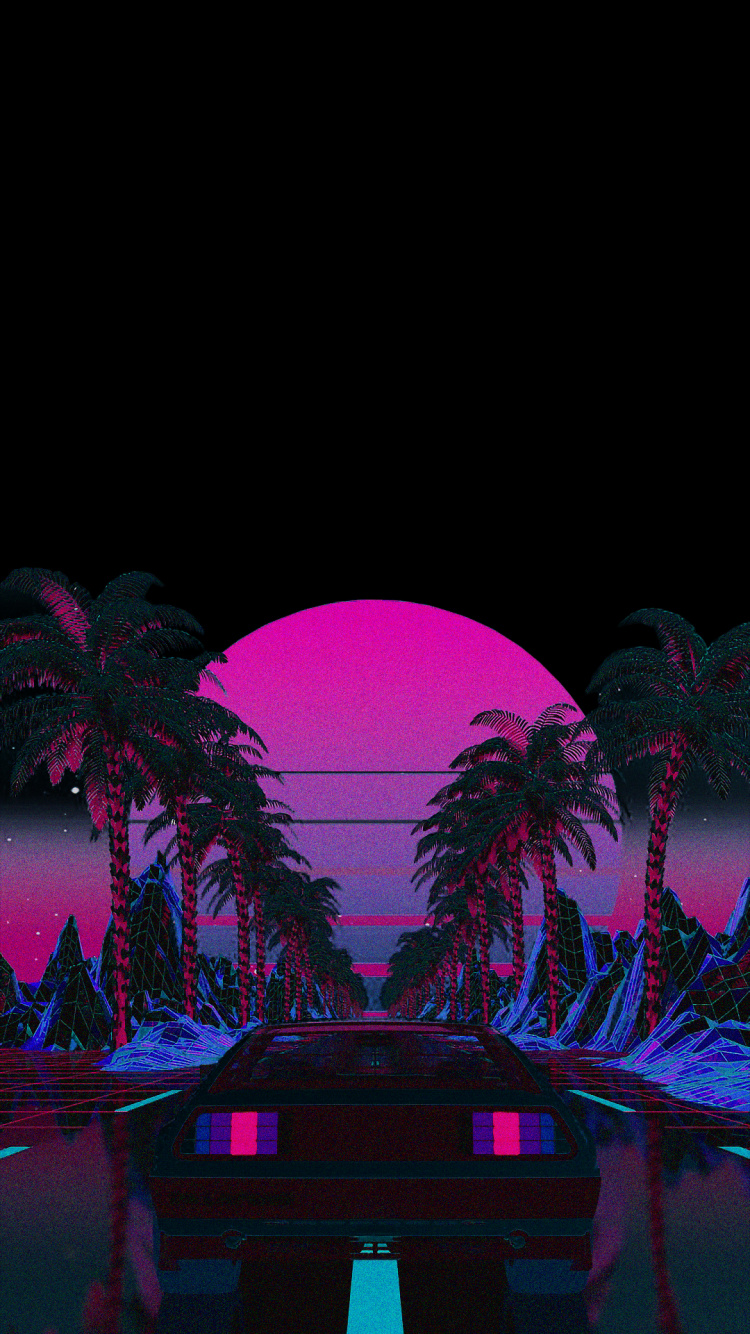 Cyberpunk, Amoled, Vaporwave, OLED, Reflection. Wallpaper in 750x1334 Resolution