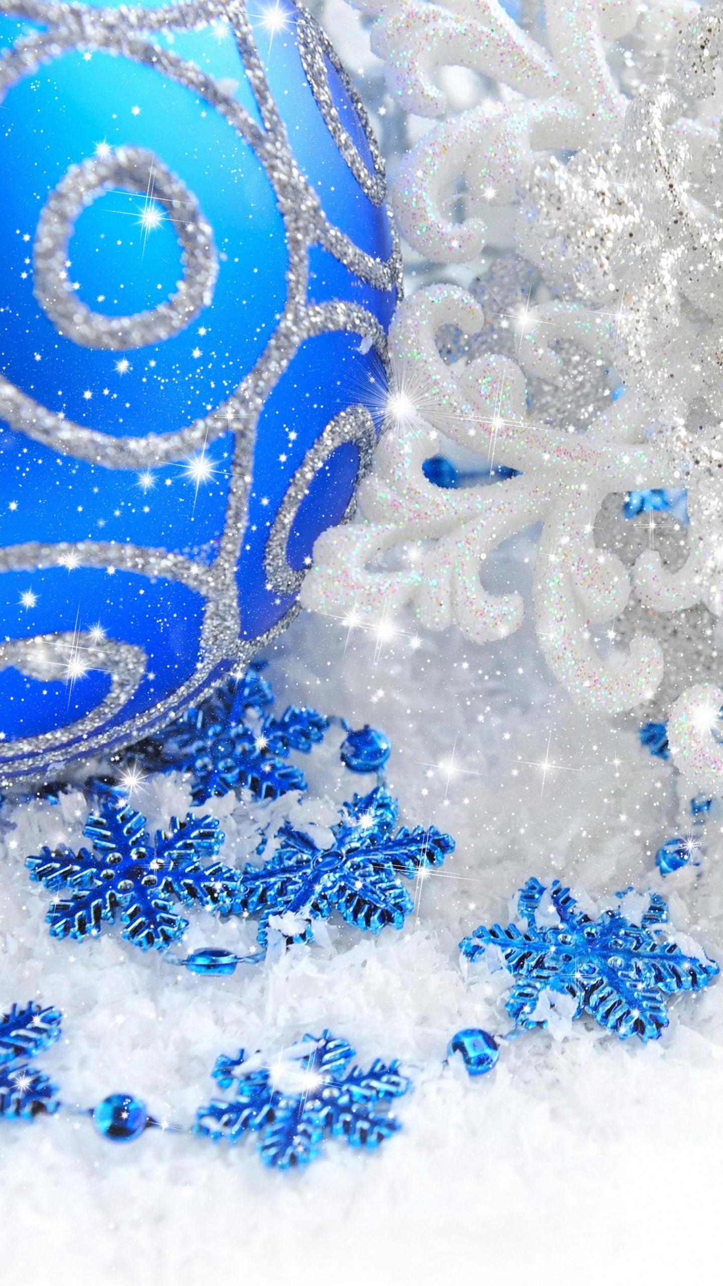 Weihnachten, Blau, Schneeflocke, Muster, Winter. Wallpaper in 1440x2560 Resolution