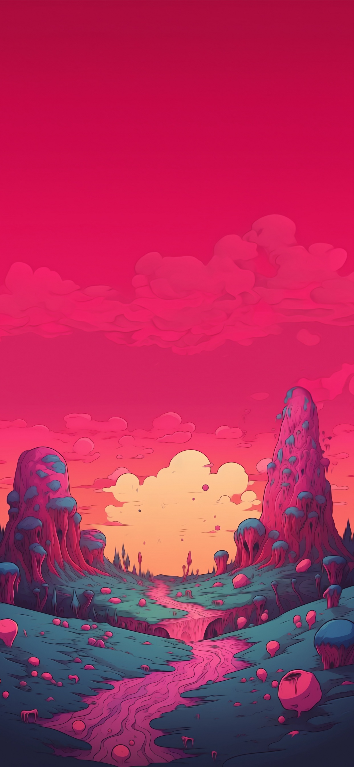 Visual Arts, Kunstfarbe, Farbe, Afterglow, Naturlandschaft. Wallpaper in 1242x2688 Resolution