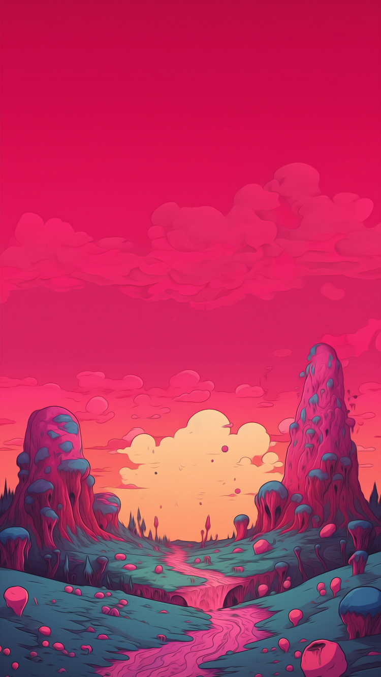 Visual Arts, Kunstfarbe, Farbe, Afterglow, Naturlandschaft. Wallpaper in 750x1334 Resolution