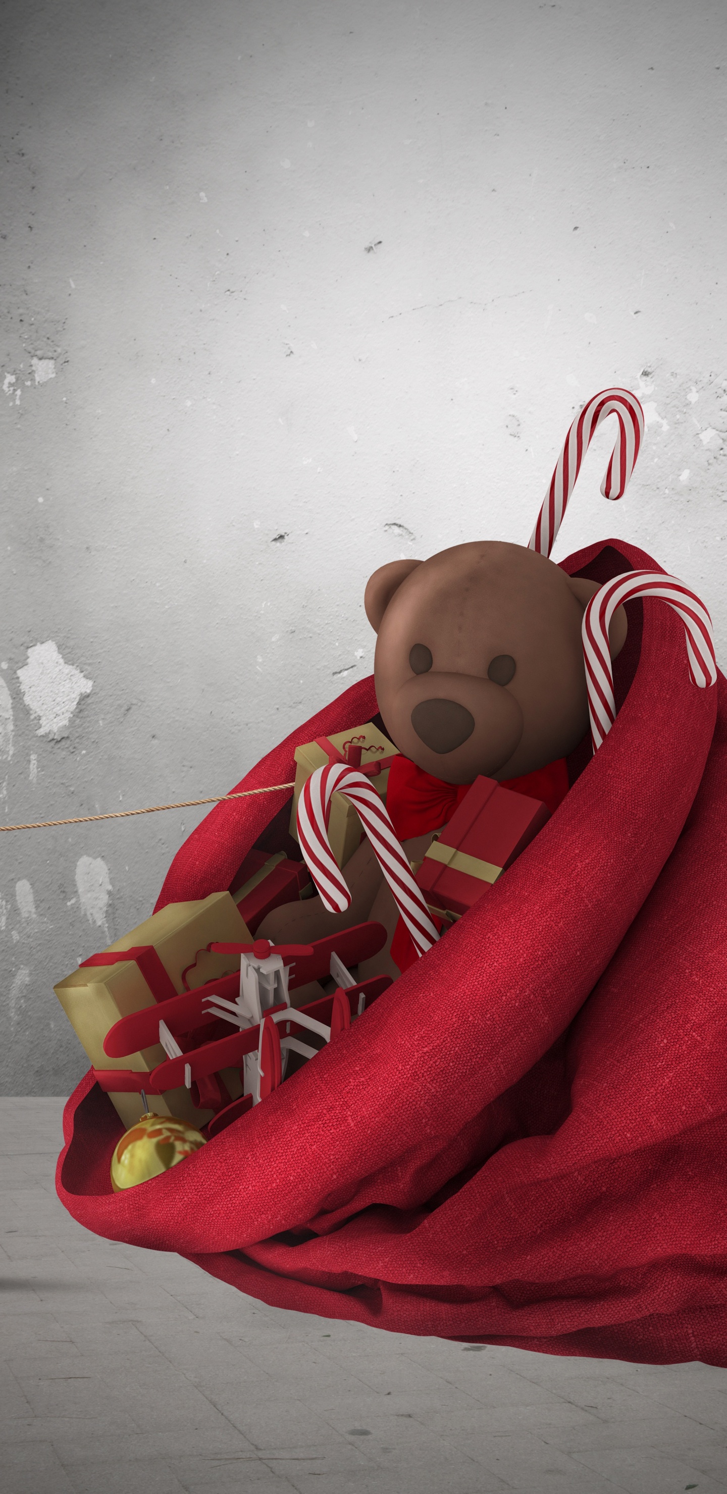 Ded Moroz, Santa Claus, Gift, Christmas Day, Red. Wallpaper in 1440x2960 Resolution