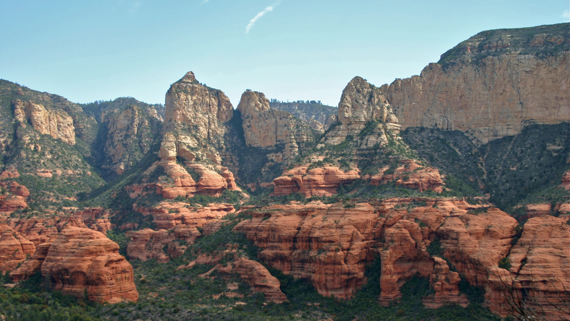 Brown Rocky Mountain Under Blue Sky During Daytime. Wallpaper in 1920x1080 Resolution
