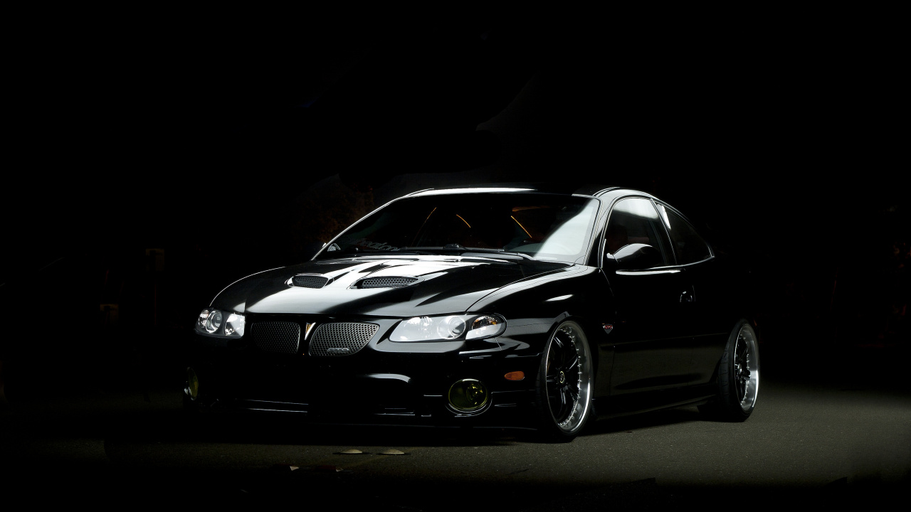Black Mercedes Benz Coupe on Black Background. Wallpaper in 1280x720 Resolution
