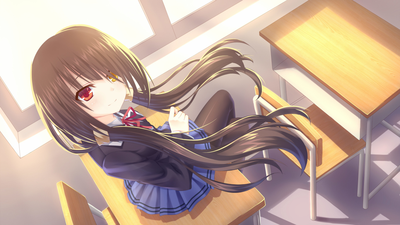 Braunhaariger Männlicher Anime-Charakter. Wallpaper in 1366x768 Resolution