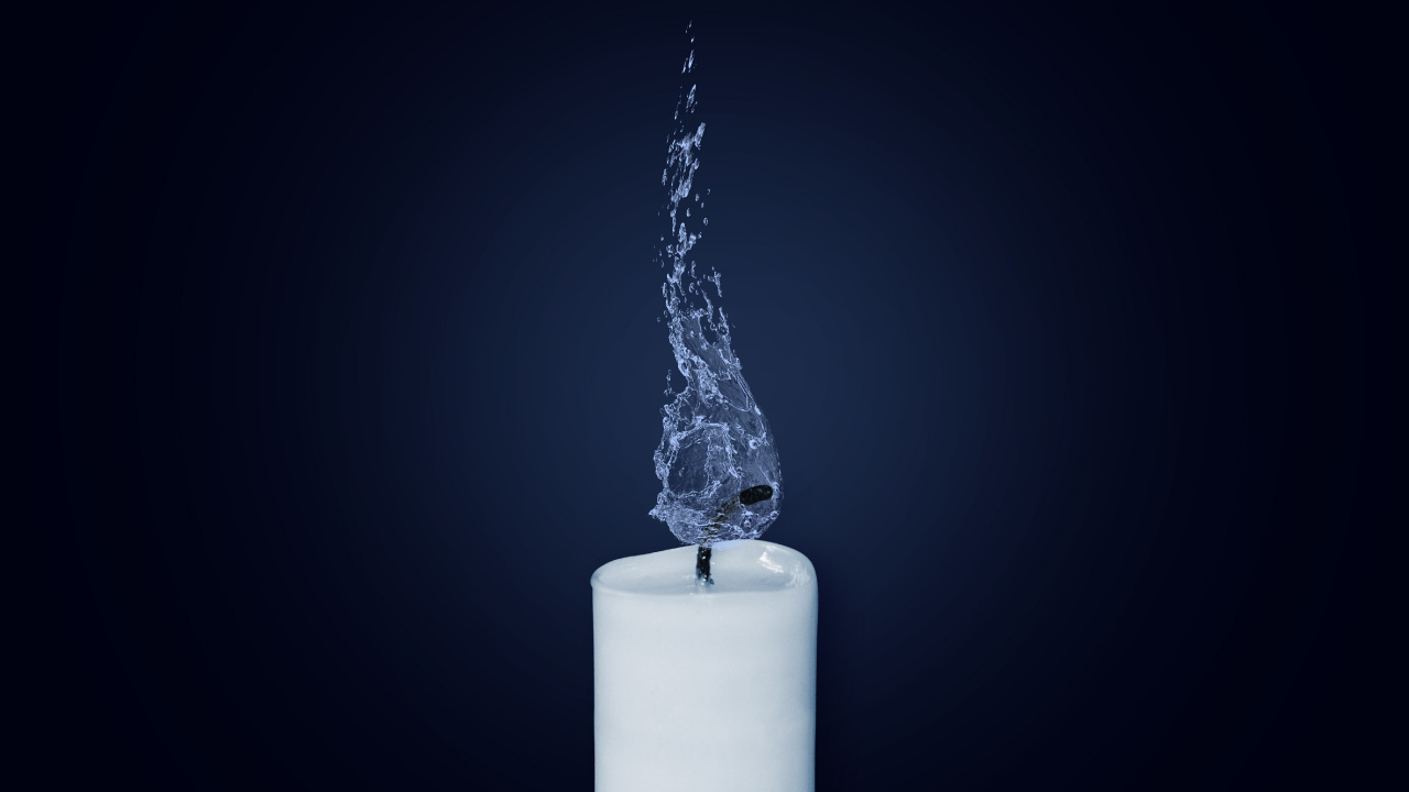 White Pillar Candle on Black Surface. Wallpaper in 1280x720 Resolution