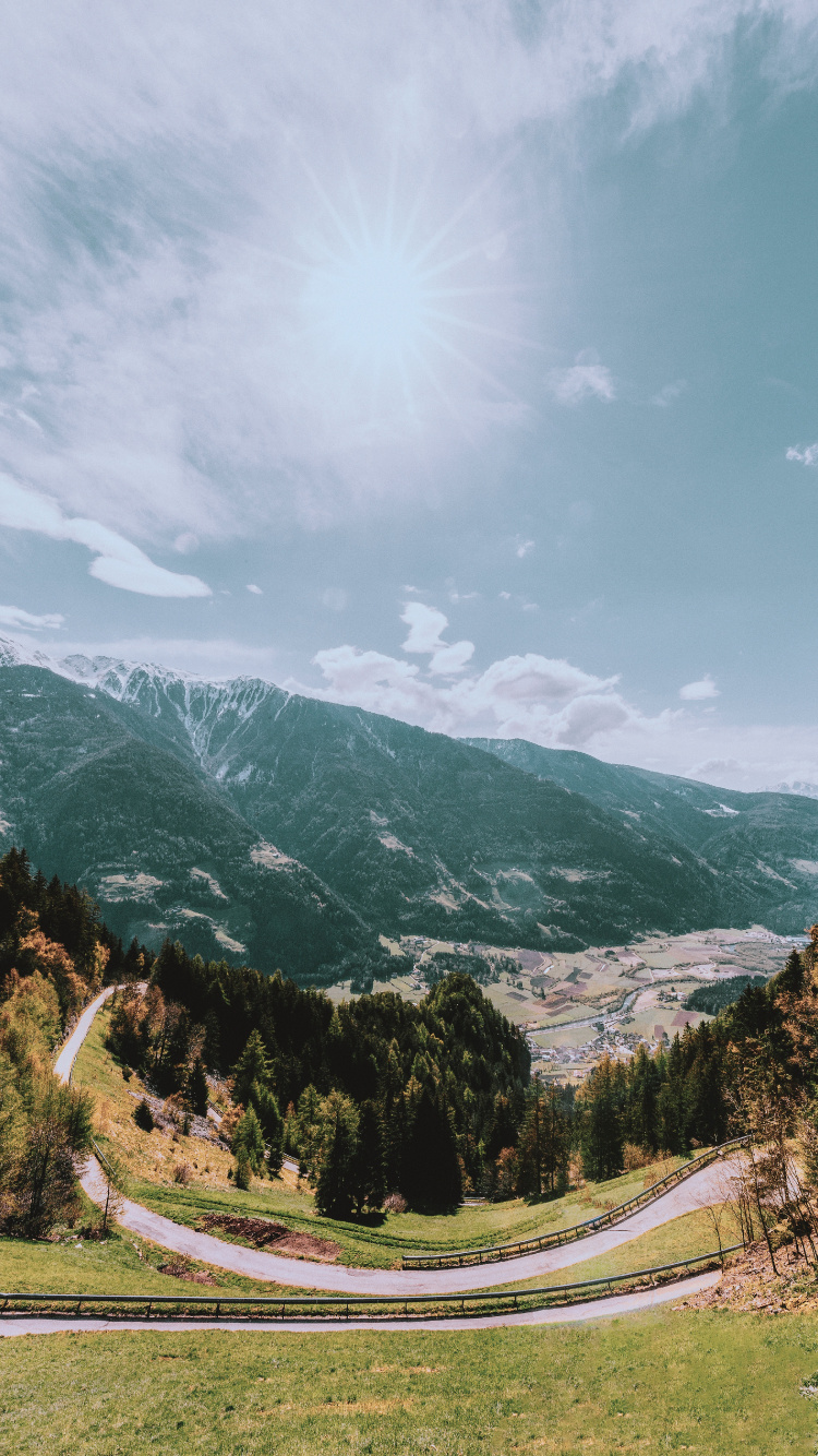 Tree, Cloud, Mountain, Landscape, Plant. Wallpaper in 750x1334 Resolution