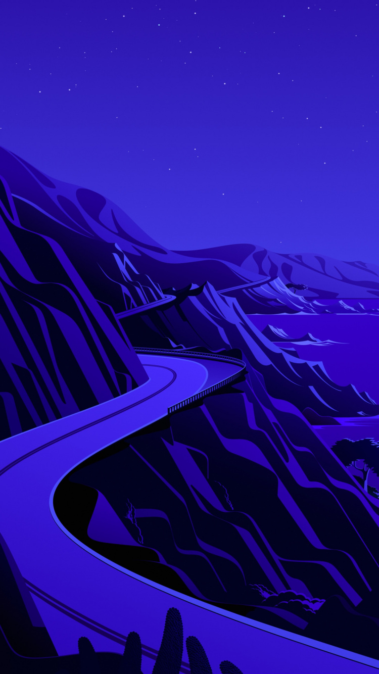 Ios, IOS 14, Manzana, Capucha, Azul. Wallpaper in 750x1334 Resolution