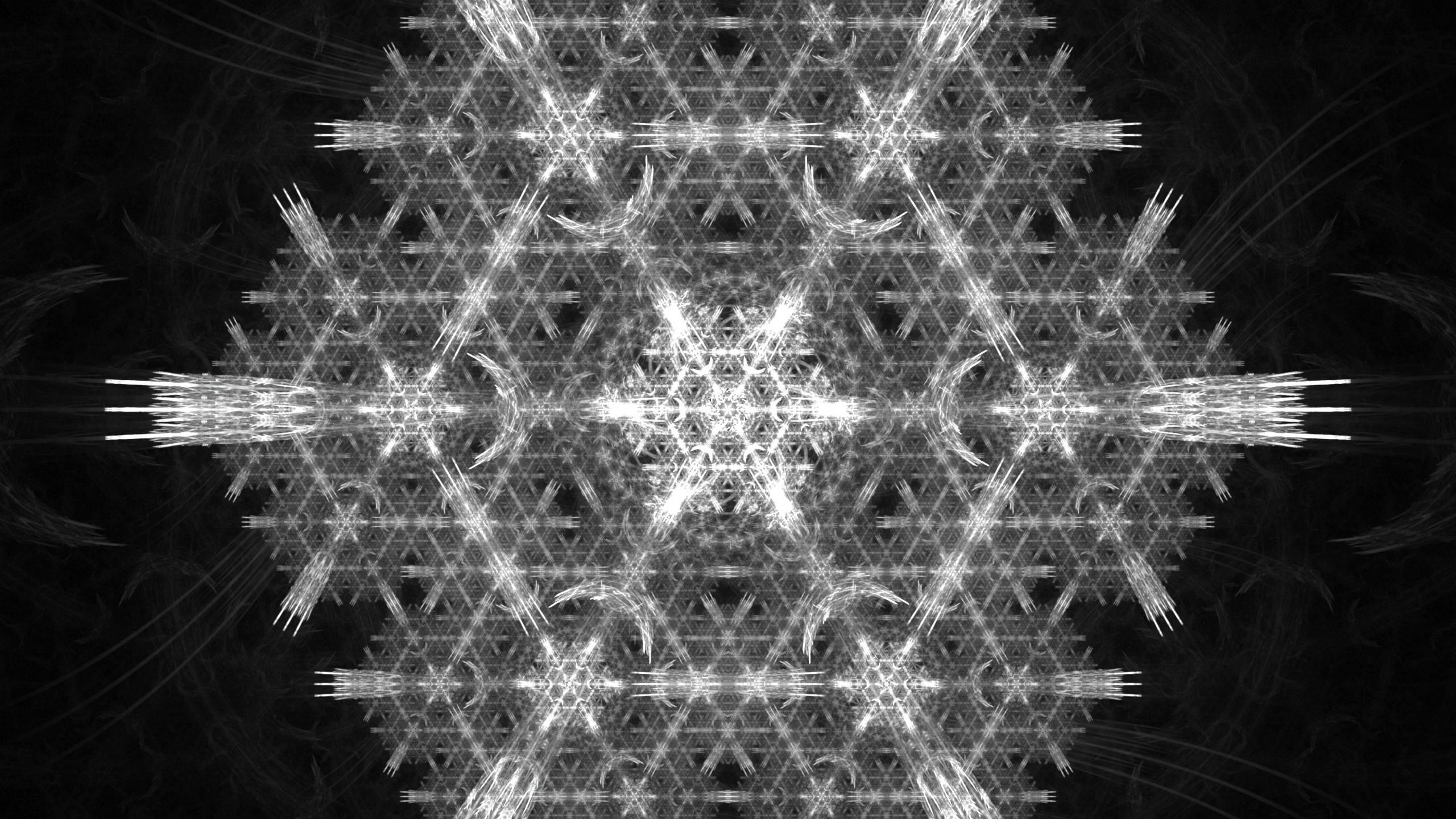 Patrón, Luz, Copo de Nieve, Gráficos, Simetría. Wallpaper in 2560x1440 Resolution