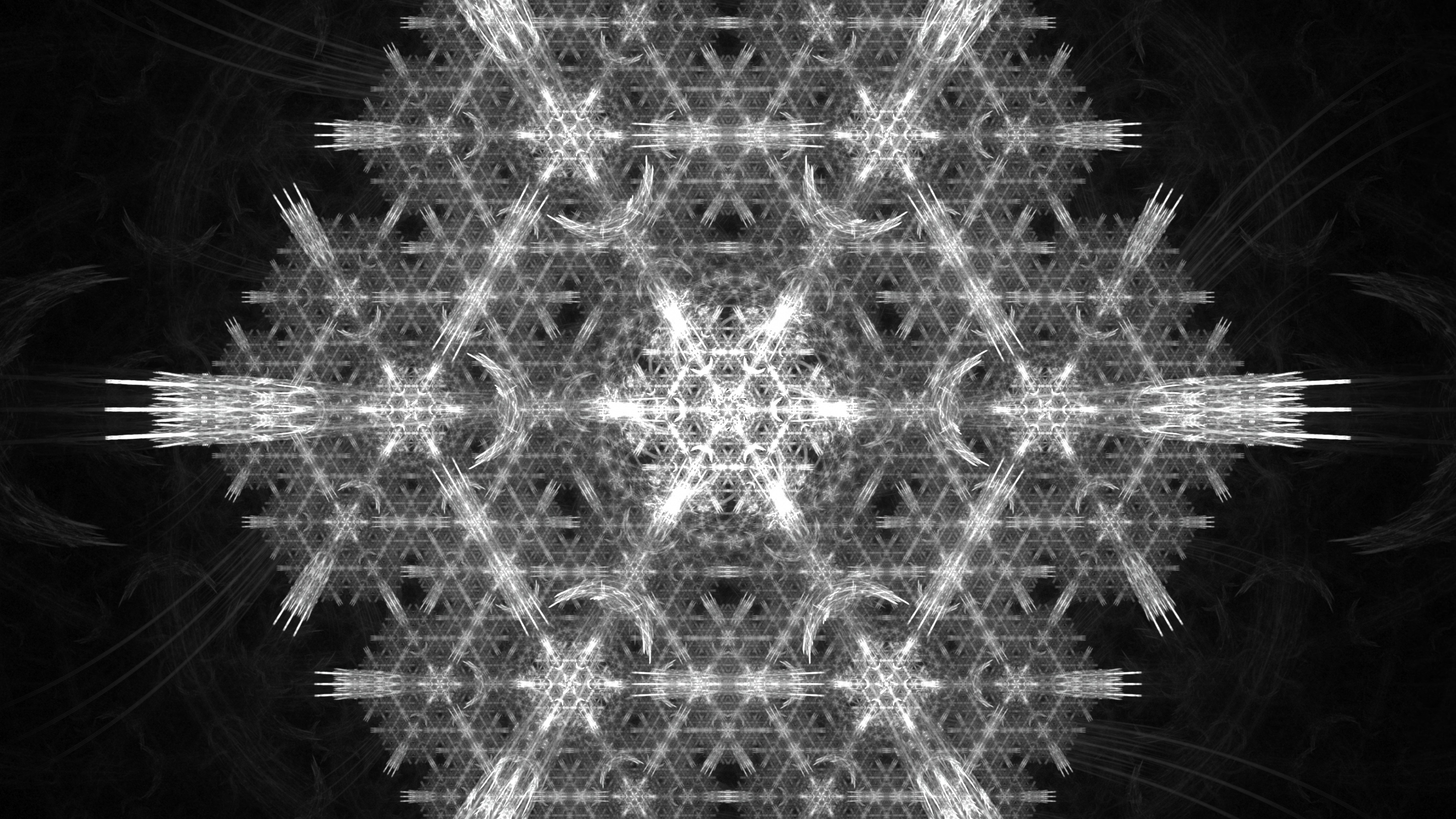 Muster, Licht, Schneeflocke, Symmetrie, Fraktale Kunst. Wallpaper in 3840x2160 Resolution