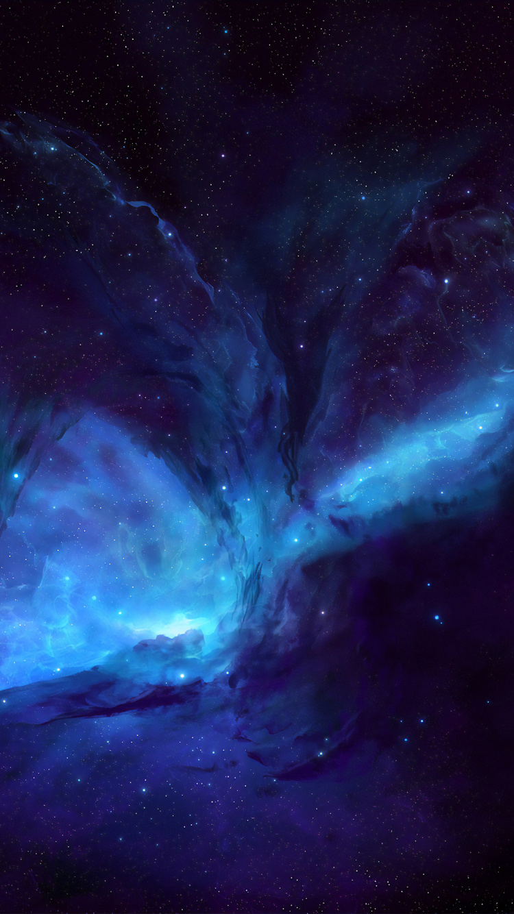 Blue and White Abstract Painting. Wallpaper in 750x1334 Resolution