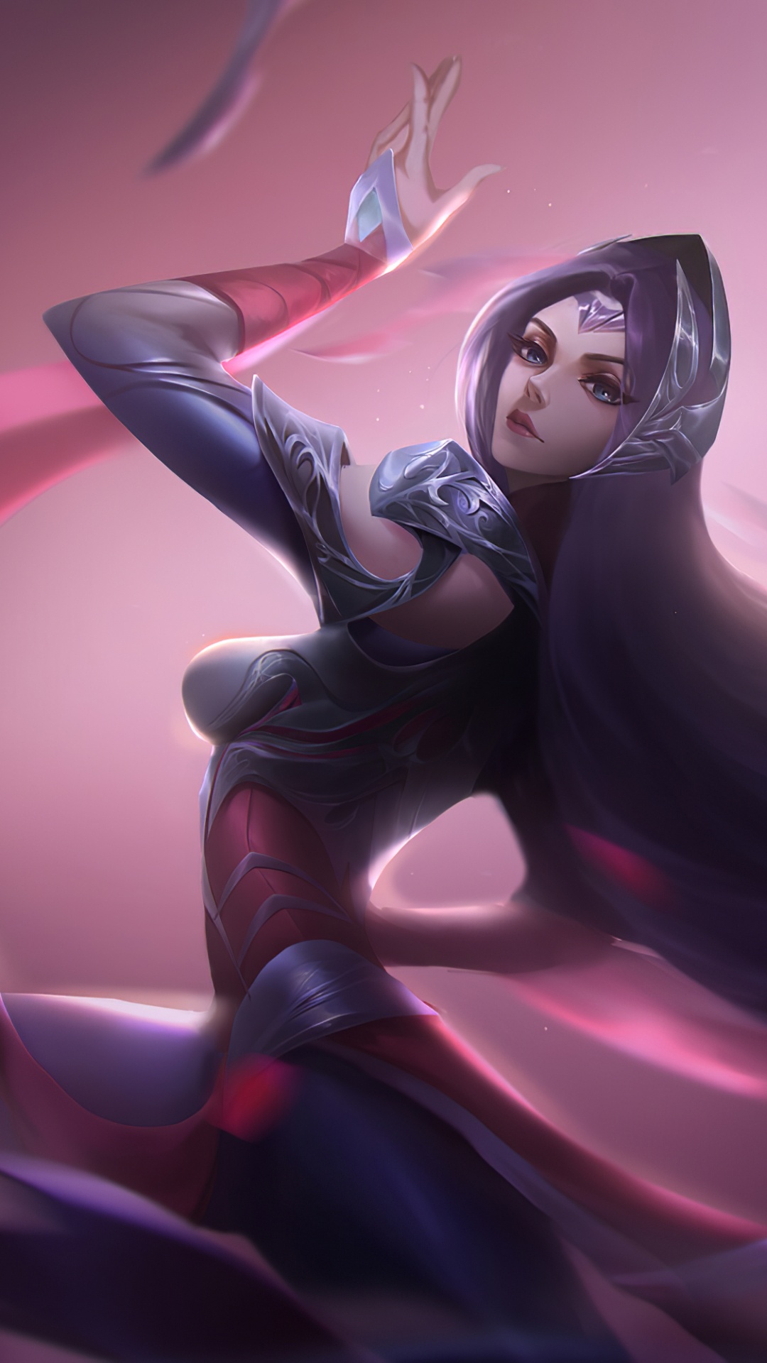 Femme en Robe Noire Personnage D'anime. Wallpaper in 1080x1920 Resolution