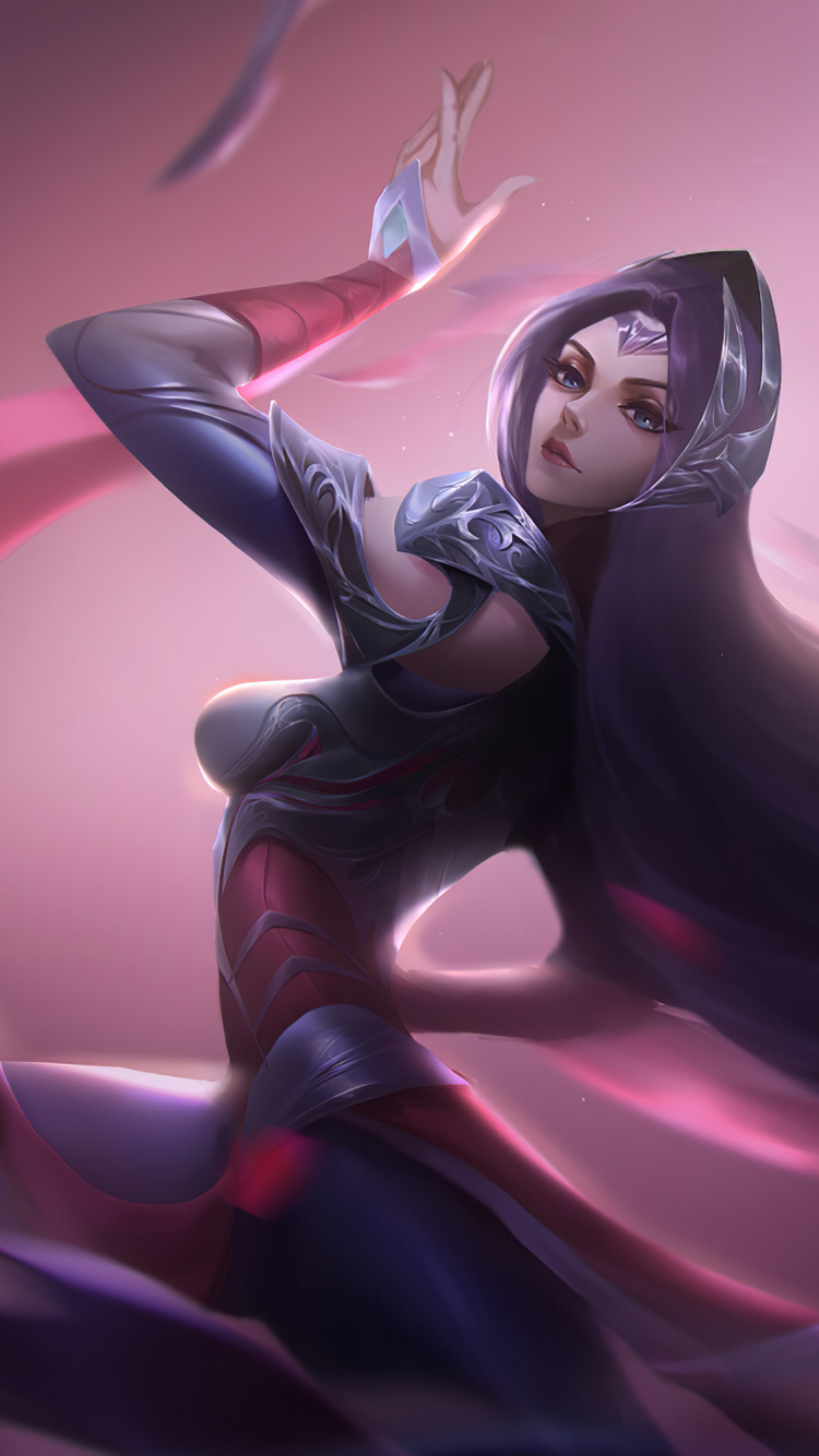 Femme en Robe Noire Personnage D'anime. Wallpaper in 750x1334 Resolution