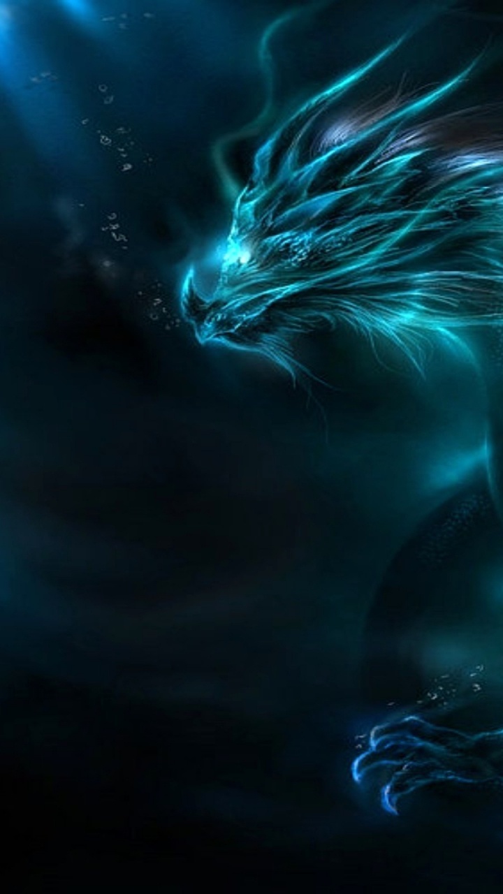 Blaue Und Weiße Abstrakte Malerei. Wallpaper in 720x1280 Resolution