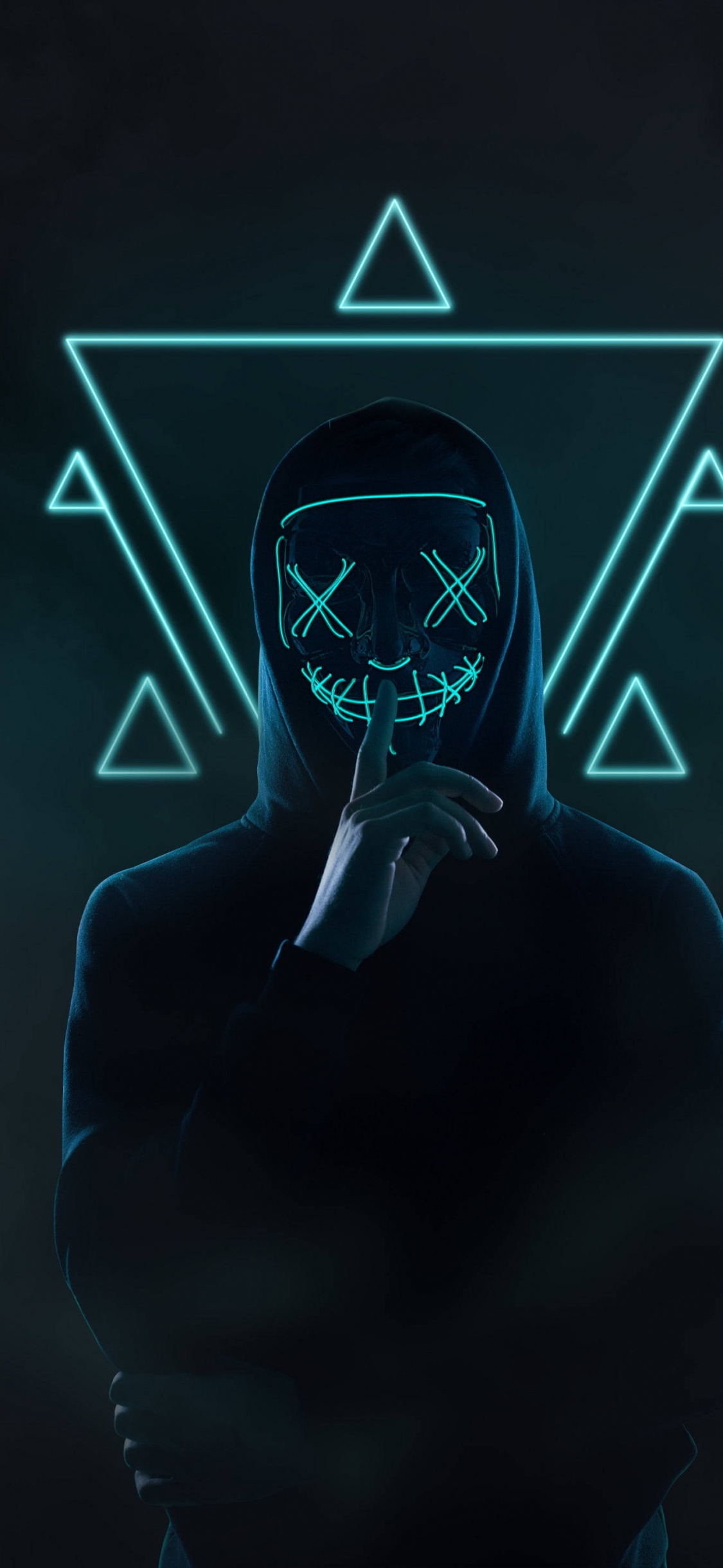 Neon, Azure, Sleeve, Art, Aqua. Wallpaper in 1125x2436 Resolution