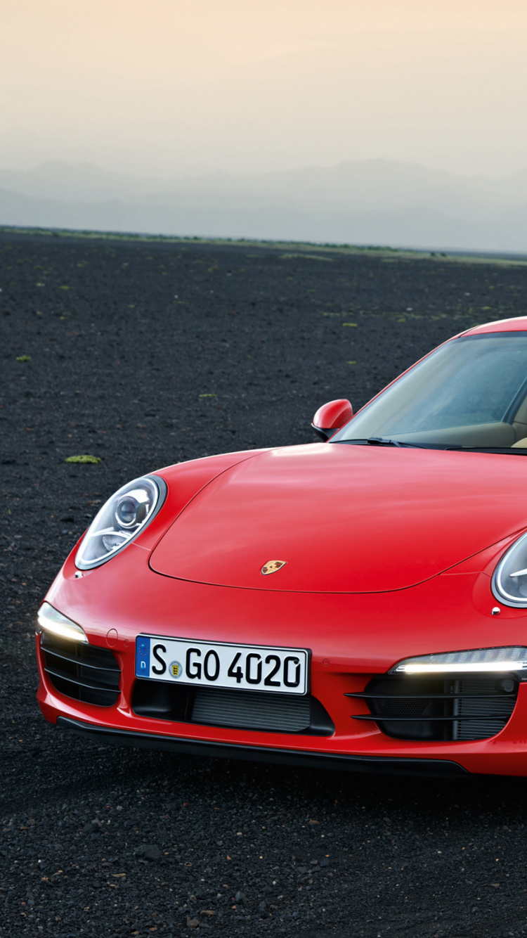 Ferrari Rouge 458 Italia Sur Route. Wallpaper in 750x1334 Resolution