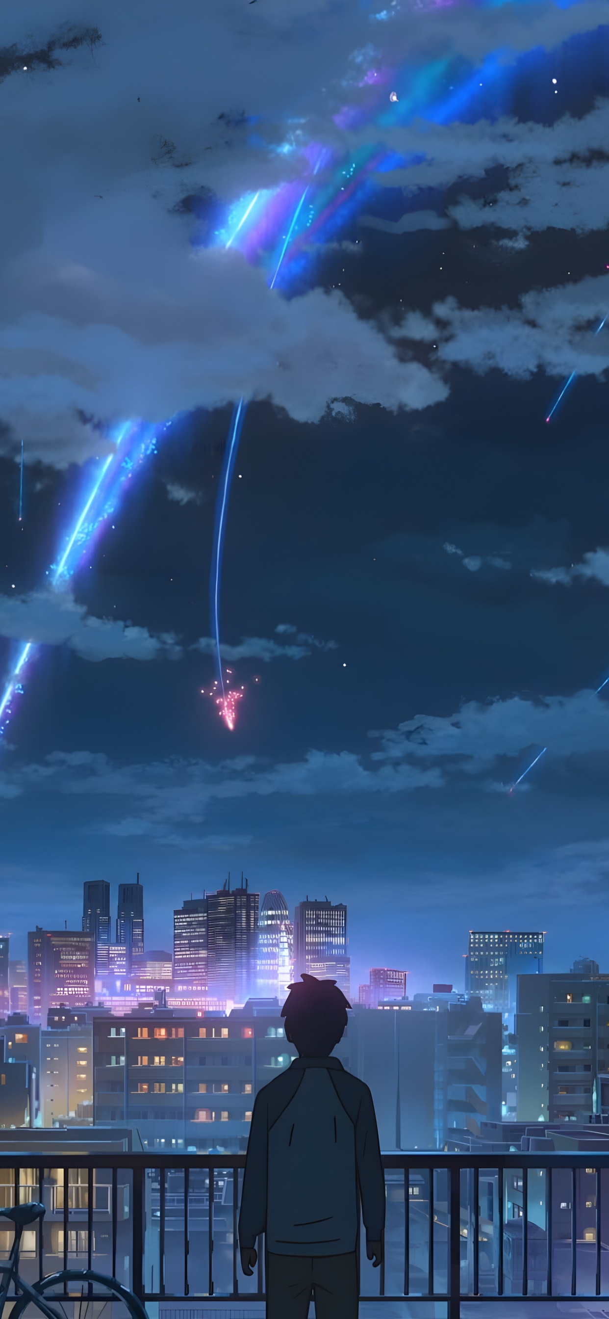 Ihren Namen, Mitsuha Miyamizu, Taki Tachibana, Anime, Atmosphäre. Wallpaper in 1242x2688 Resolution