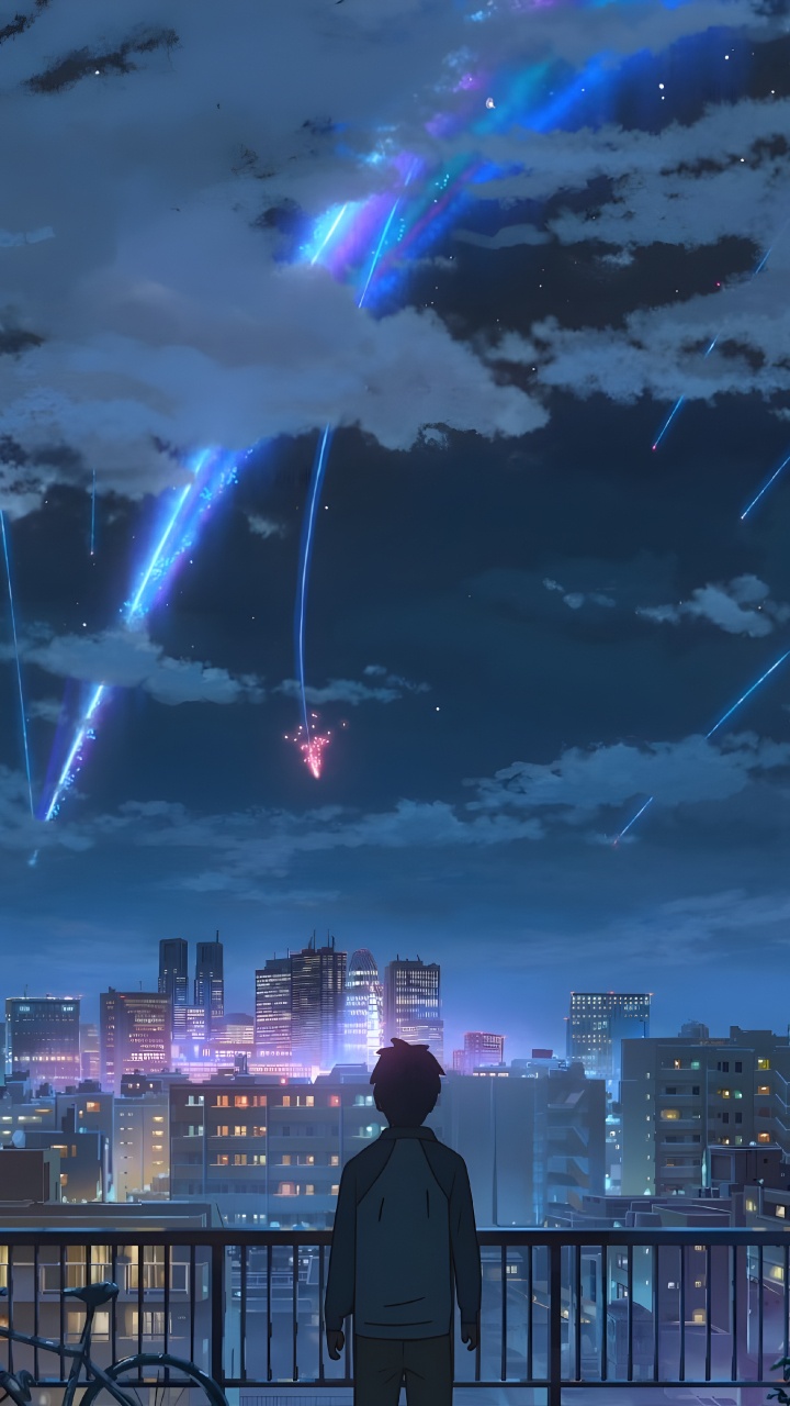 Your Name, Mitsuha Miyamizu, Taki Tachibana, Anime, Atmosphere. Wallpaper in 720x1280 Resolution