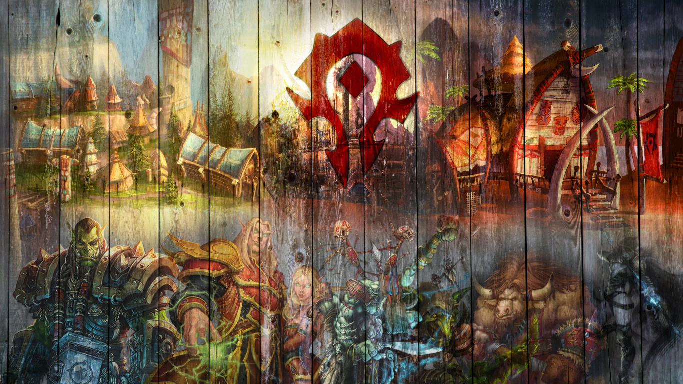 Blizzard Entertainment, Painting, Visual Arts, Mural, Tree. Wallpaper in 1366x768 Resolution