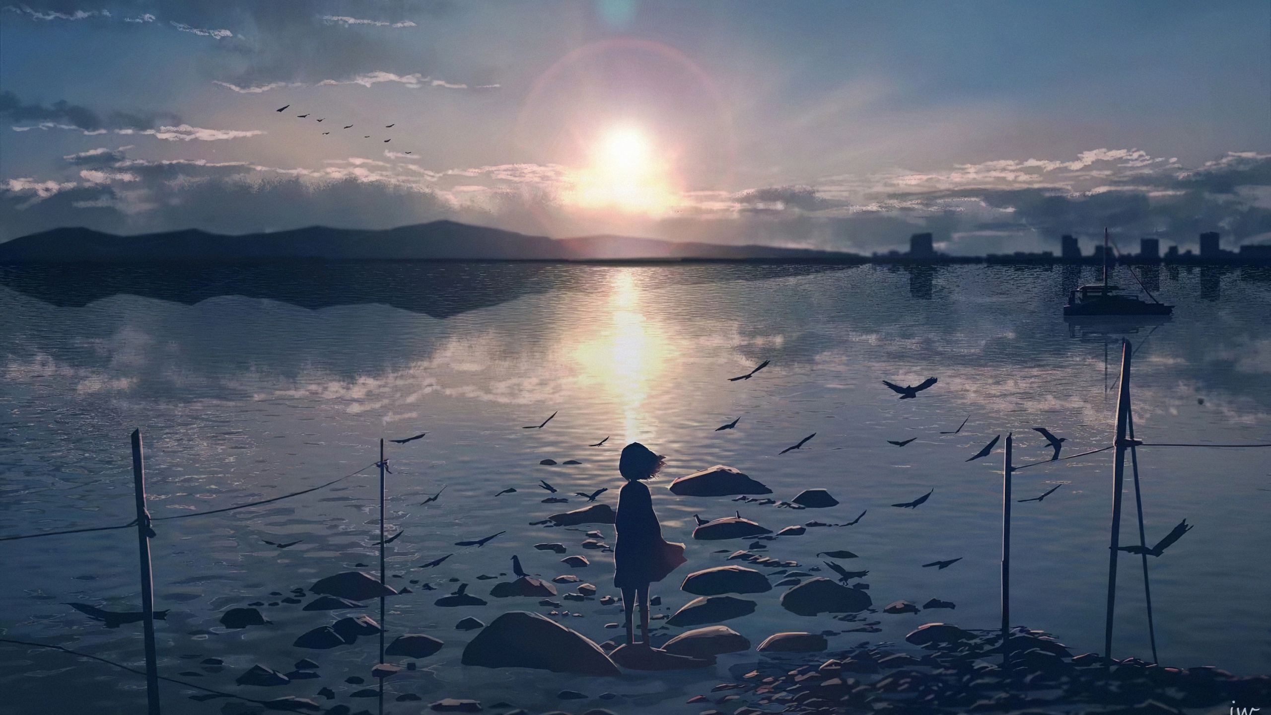 Solo Anime, Anime, Arte Digital, Agua, Los Recursos de Agua. Wallpaper in 2560x1440 Resolution