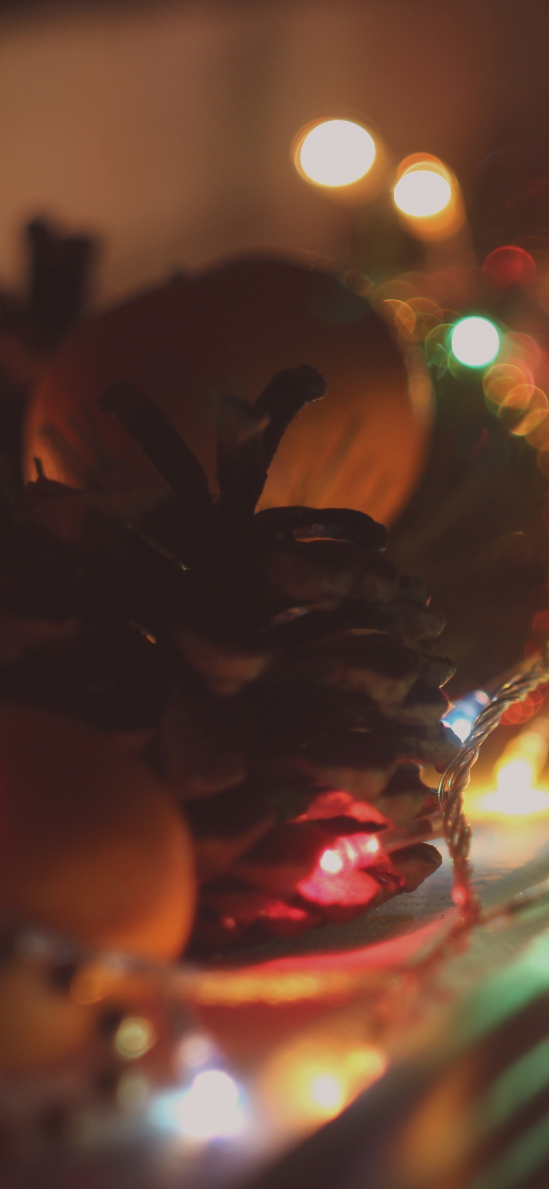 Christmas Lights, Light, Lighting, Night, Darkness. Wallpaper in 1125x2436 Resolution
