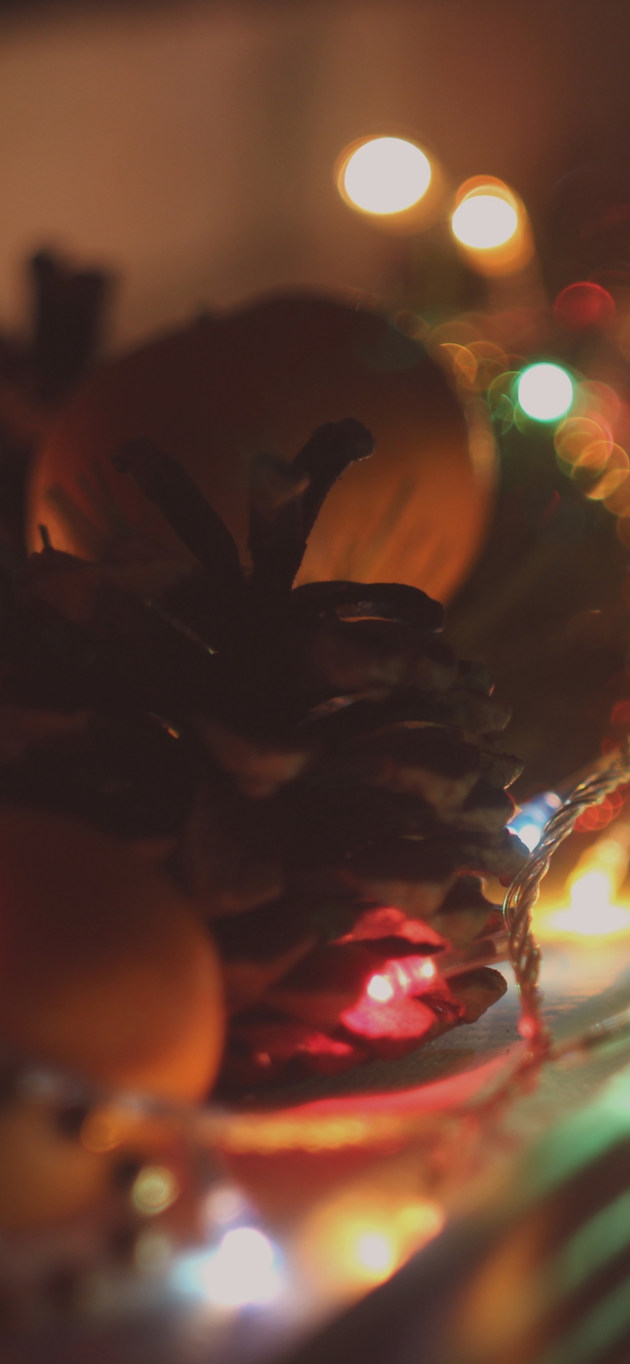 Christmas Lights, Light, Lighting, Night, Darkness. Wallpaper in 1242x2688 Resolution