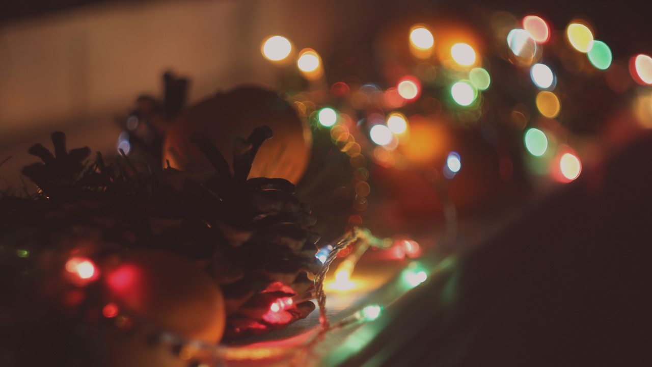Christmas Lights, Light, Lighting, Night, Darkness. Wallpaper in 1280x720 Resolution