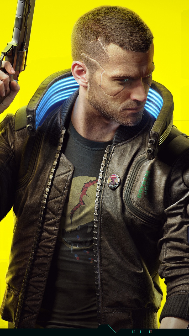 Cyberpunk 2077, cd Projekt, Open World, Xbox One, Yellow. Wallpaper in 720x1280 Resolution