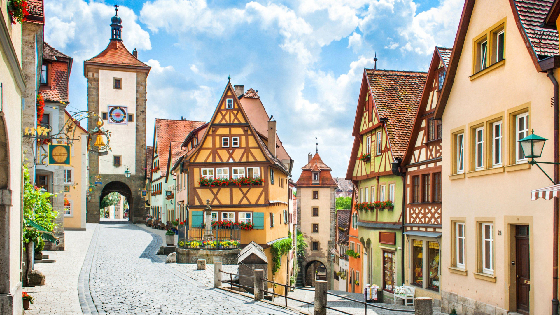 Rothenburg ob Der Tauber, Ruta Romántica, Munich, Tauber, Franconia. Wallpaper in 1920x1080 Resolution