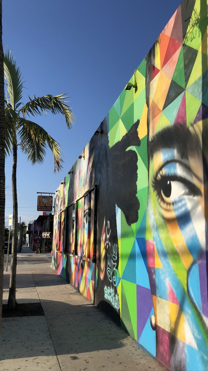 Miami, Wandmalereien, Farbigkeit, Graffiti, Farbtöne Und Schattierungen. Wallpaper in 720x1280 Resolution