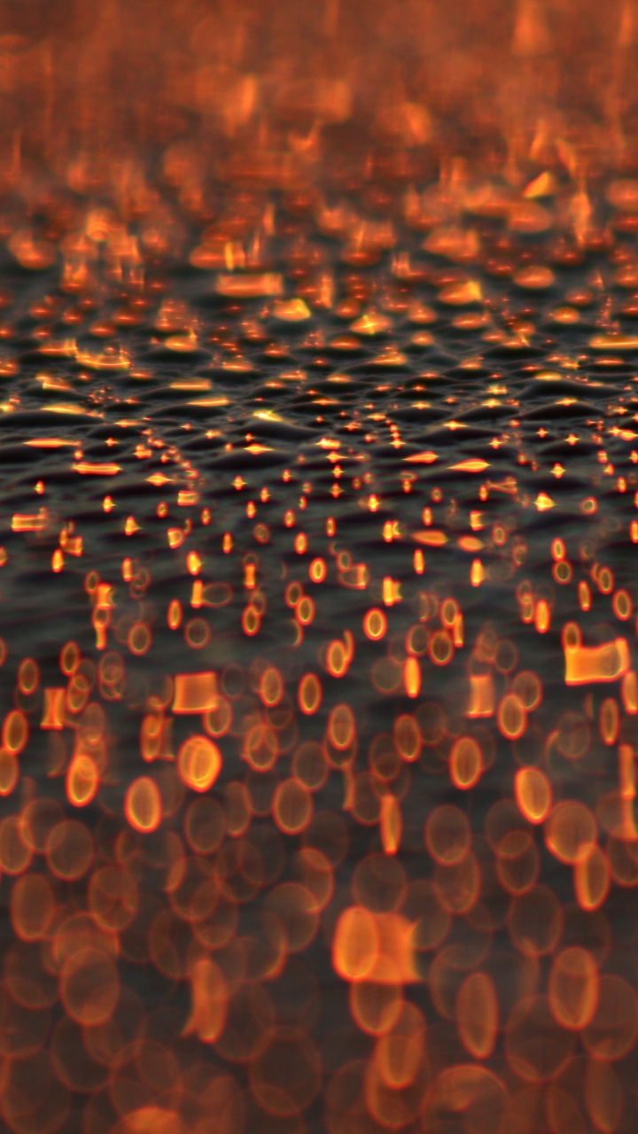 Bokeh, Orange, Eau, Éblouissement, Lumière. Wallpaper in 720x1280 Resolution