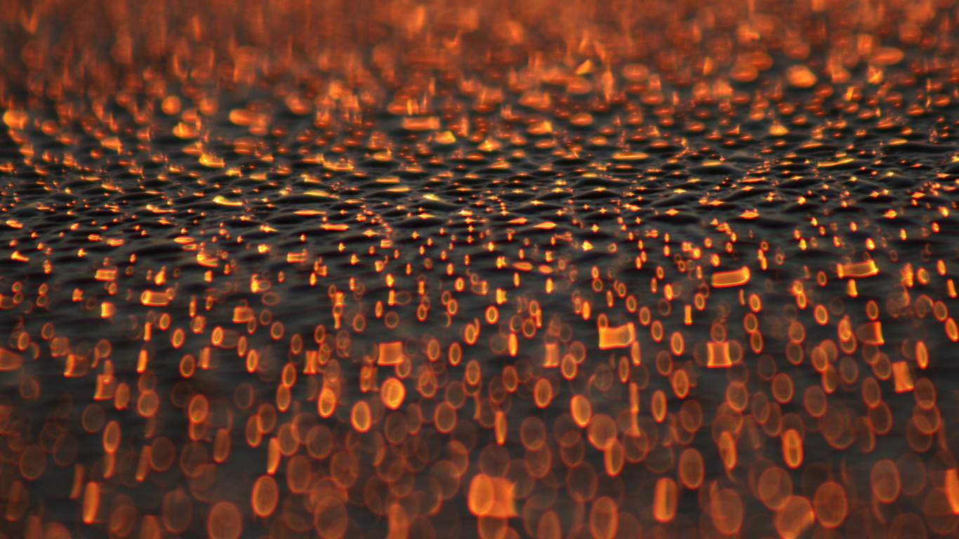 Bokeh, Orange, Wasser, Blendung, Muster. Wallpaper in 1366x768 Resolution