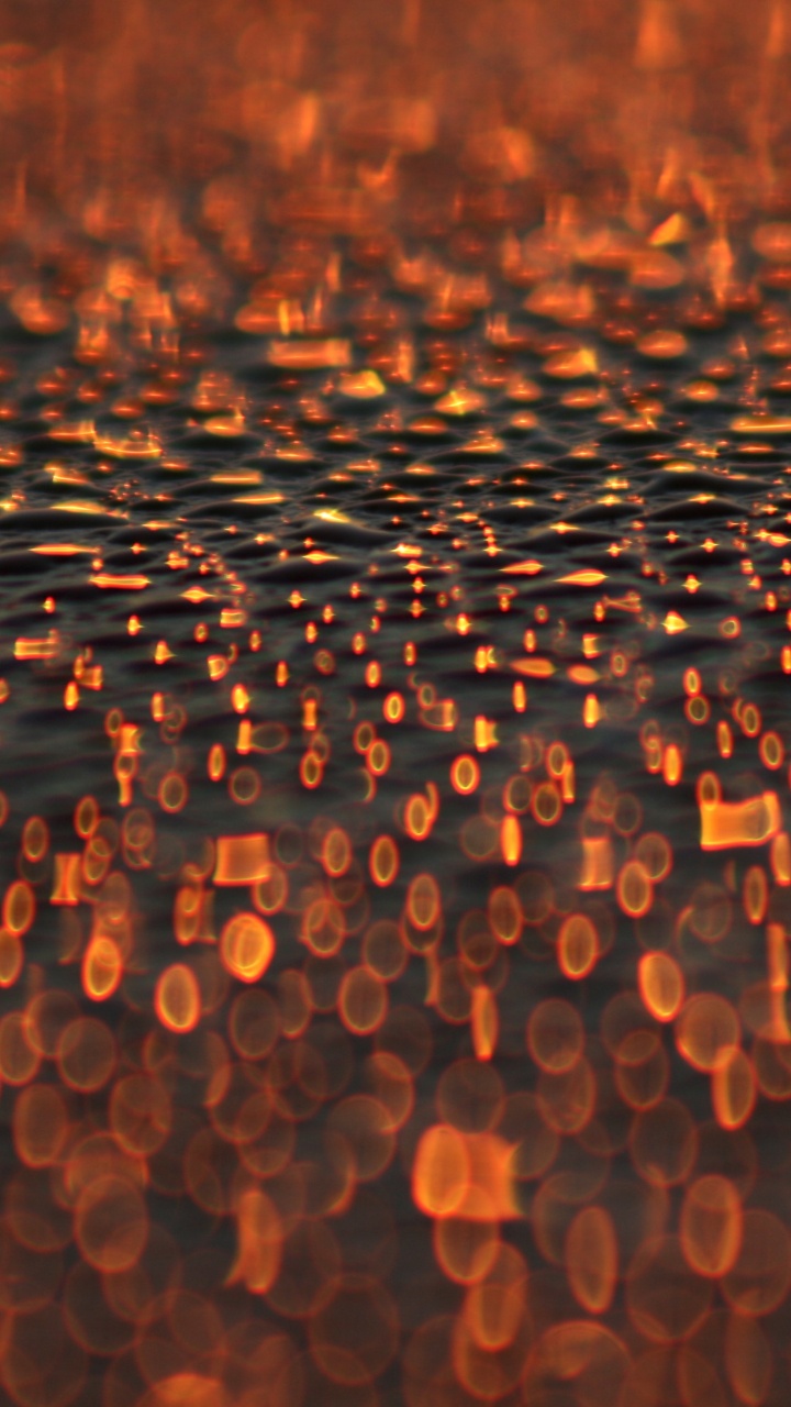 Bokeh, Orange, Water, Glare, Pattern. Wallpaper in 720x1280 Resolution