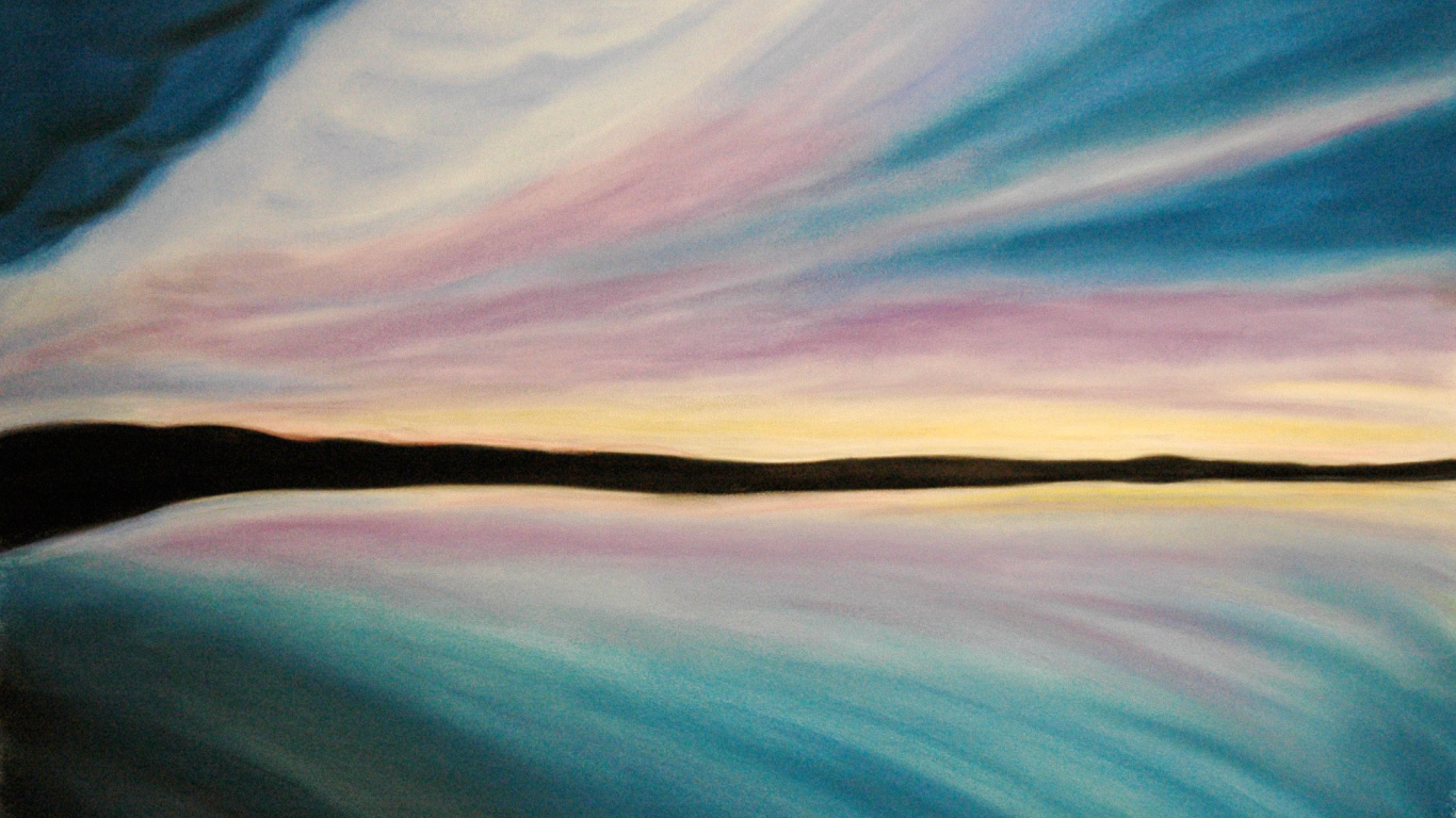 White and Blue Abstract Painting. Wallpaper in 1366x768 Resolution