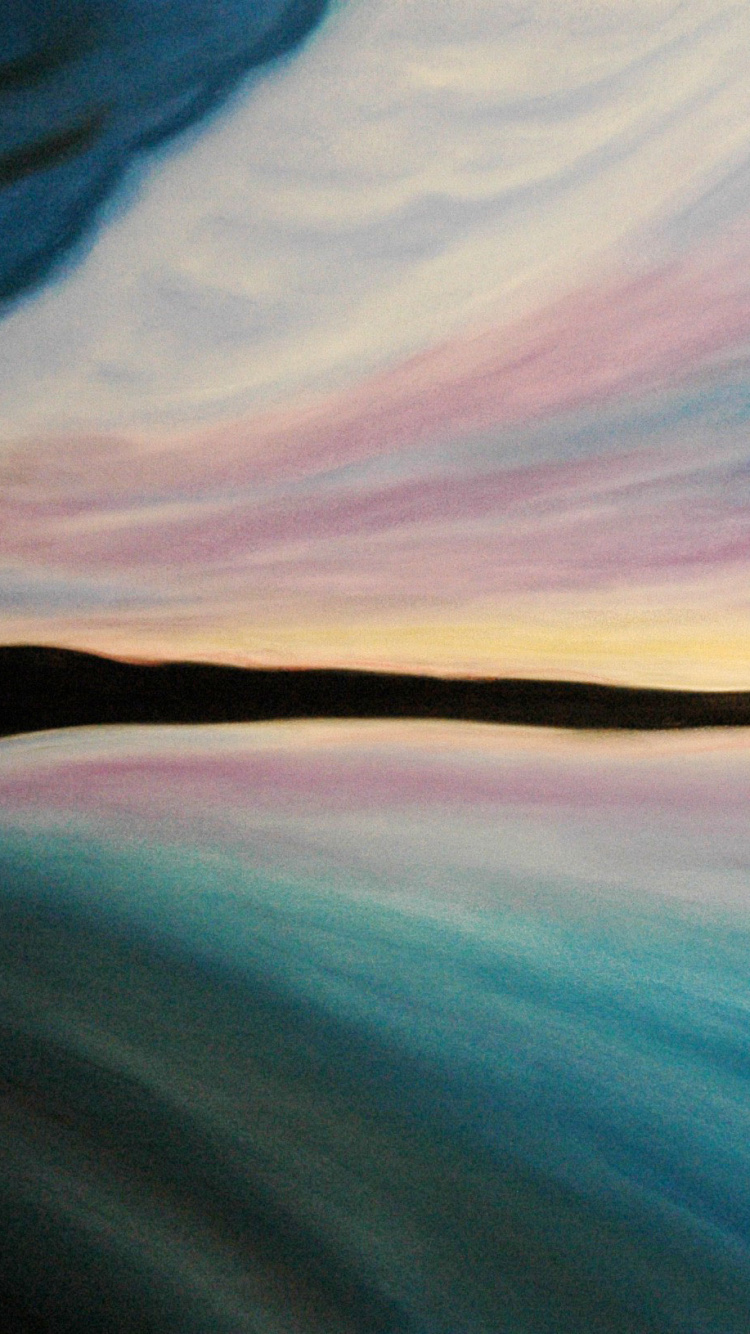 Weiße Und Blaue Abstrakte Malerei. Wallpaper in 750x1334 Resolution