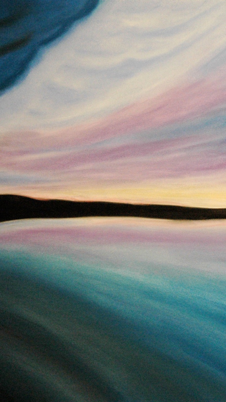 Peinture Abstraite Blanche et Bleue. Wallpaper in 720x1280 Resolution