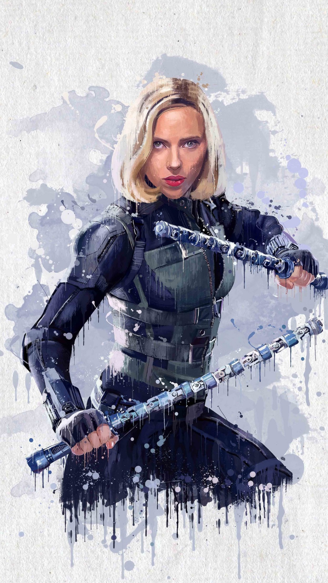 Frau in Schwarzer Lederjacke Und Weißem Hut, Die Auf Schneebedecktem Boden Steht. Wallpaper in 1080x1920 Resolution